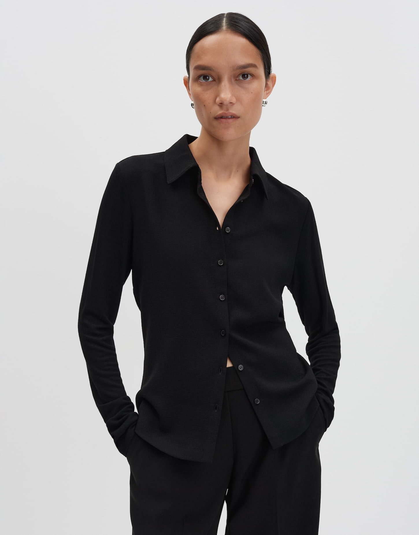 someday Blusenshirt KIRSTY Regular Button Up im Materialmix schmale Passform, gerader Schnitt