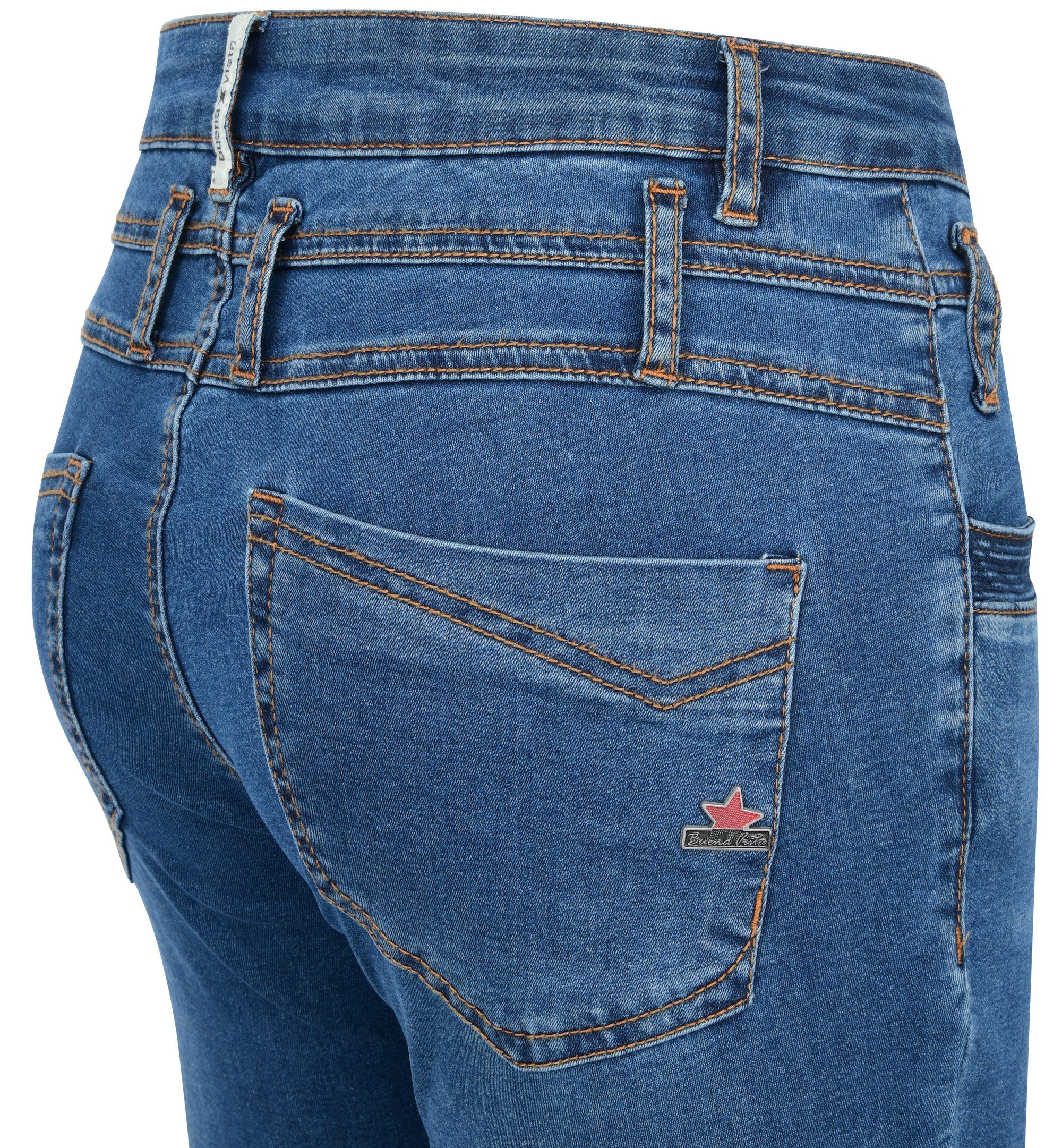 Buena Vista Stretch-Jeans - BUENA VISTA middle blue 7/8 B5744 Cozy Denim 102.4452 888 FLORIDA