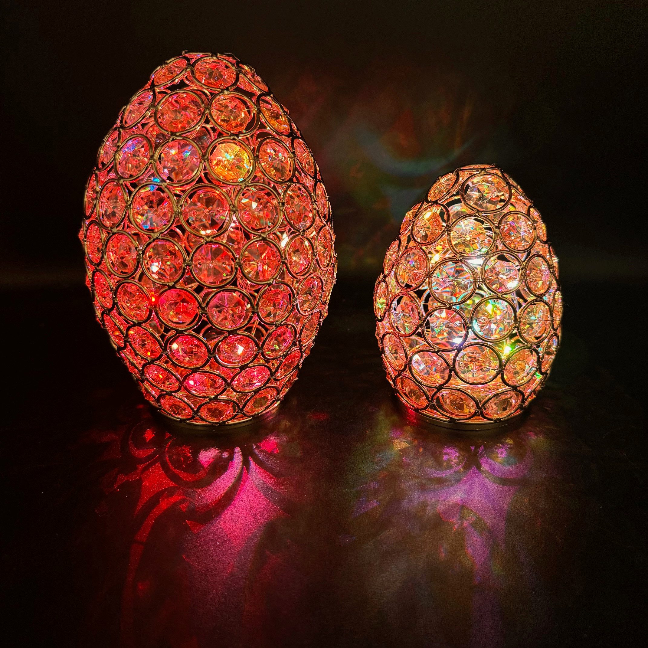 Online-Fuchs Osterfigur 2 magische Ostereier mit Glaskristallen & LED-Licht günstig online kaufen