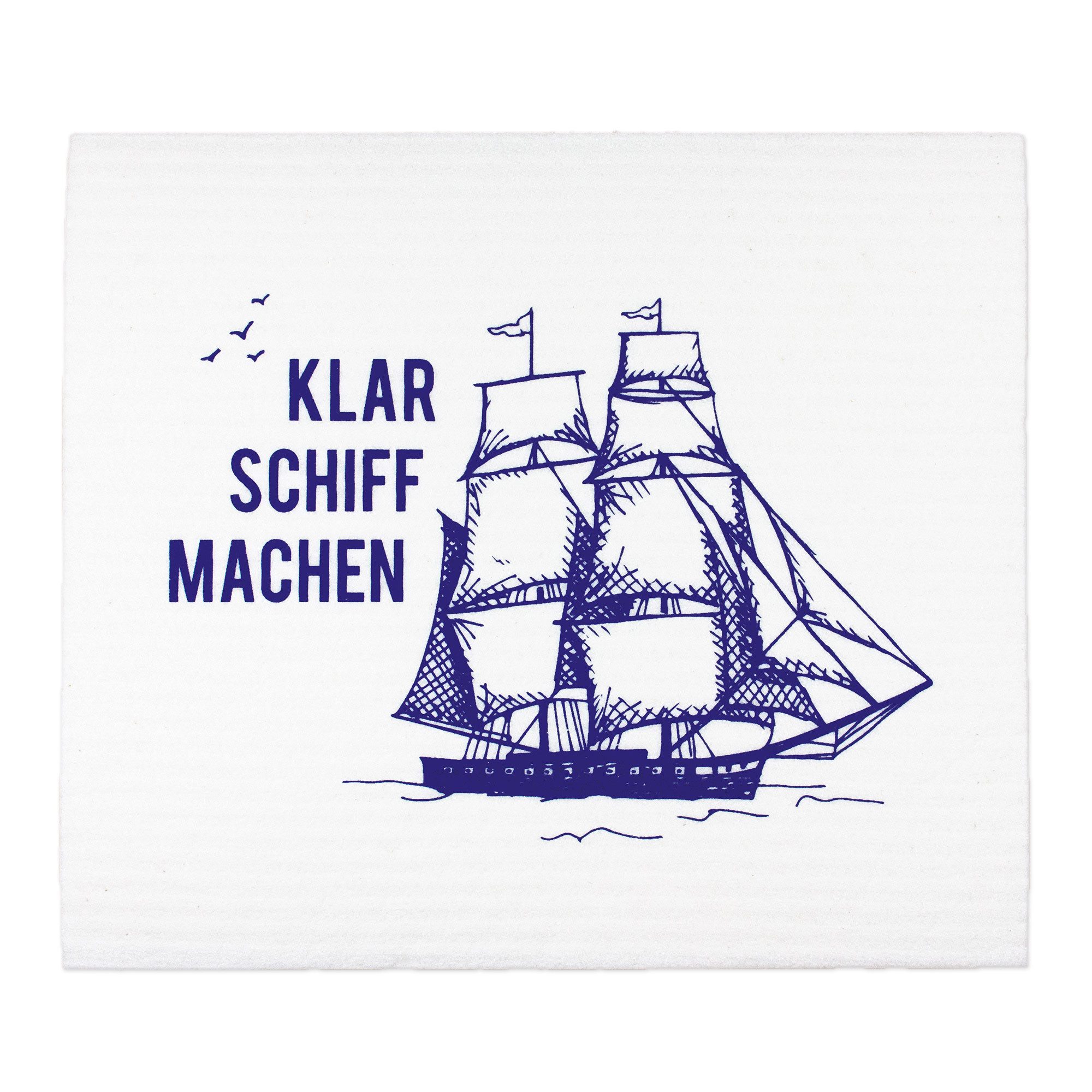 Bow & Hummingbird Spültuch Schwammtuch Klar Schiff machen