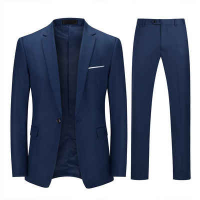 Allthemen Anzug (3 tlg, Sakko & Weste & Hose) Slim Fit für Hochzeit