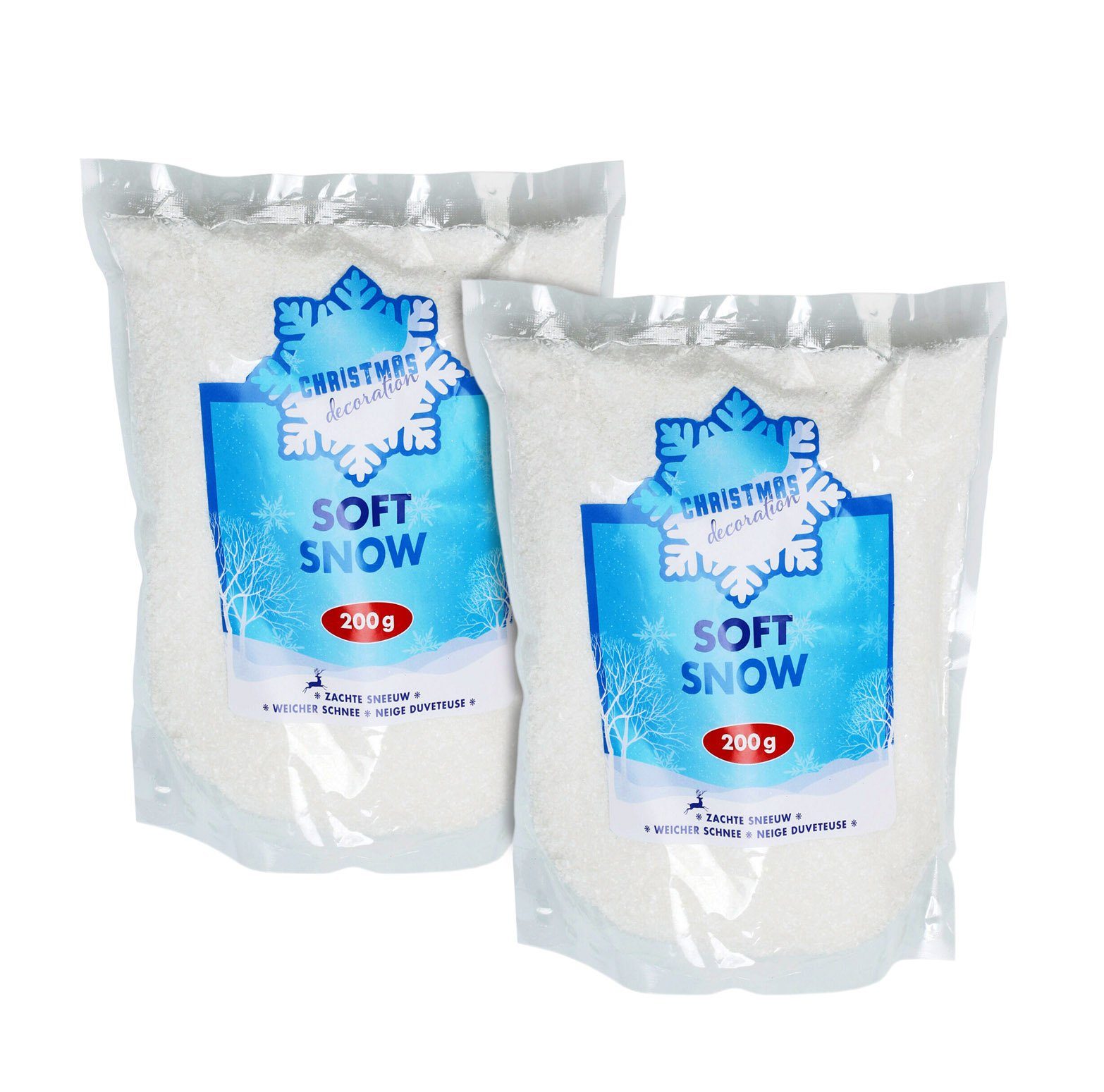 Spetebo Streudeko Weicher Deko Kunstschnee weiß - 400g, (Packung 1-tlg), Kunst Pulverschnee Bastelschnee