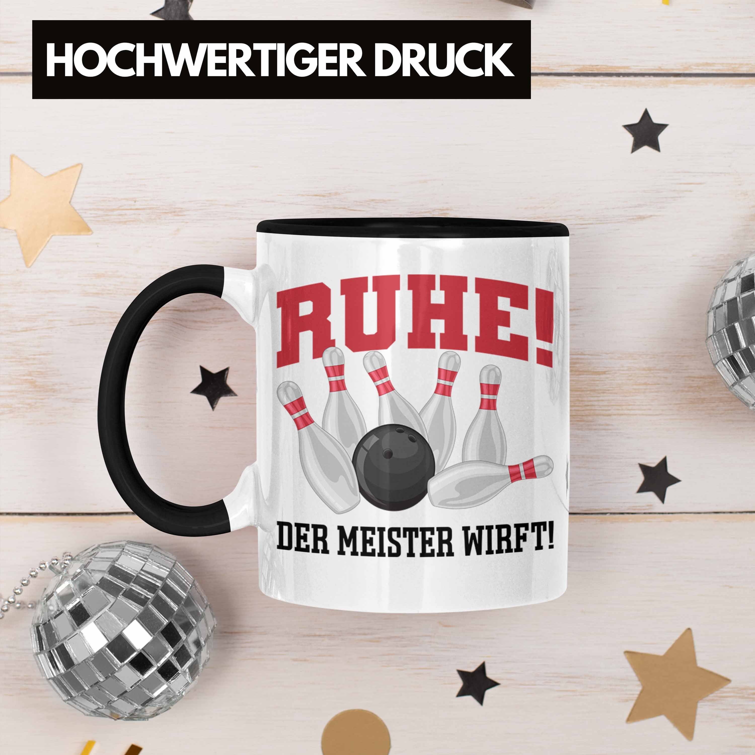 Trendation Tasse Trendation Wirft Ruhe Bowling GEschenkidee Lustiger - Bowling Schwarz Spruch Der Kegeln Geschenk Tasse Meister Meister