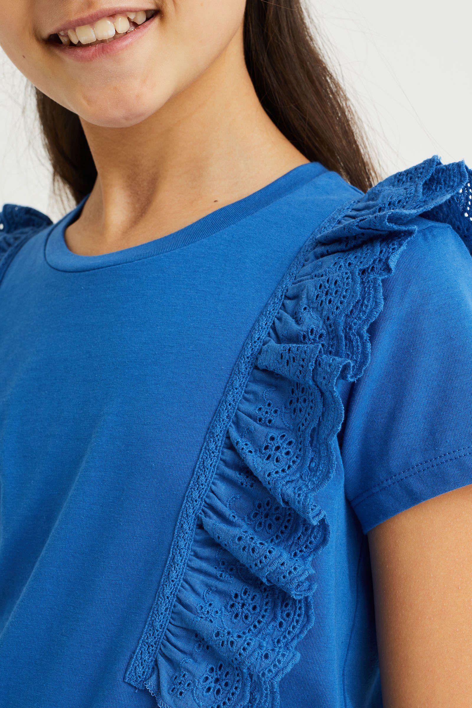 T-Shirt (1-tlg) Kobaltblau Fashion WE