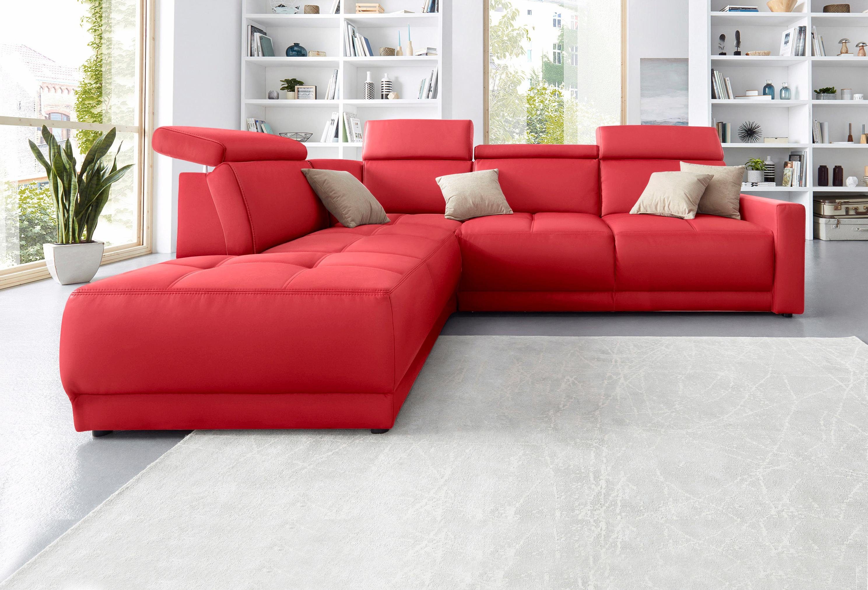DOMO collection Ecksofa Ava, moderne Sitzheftung günstig online kaufen