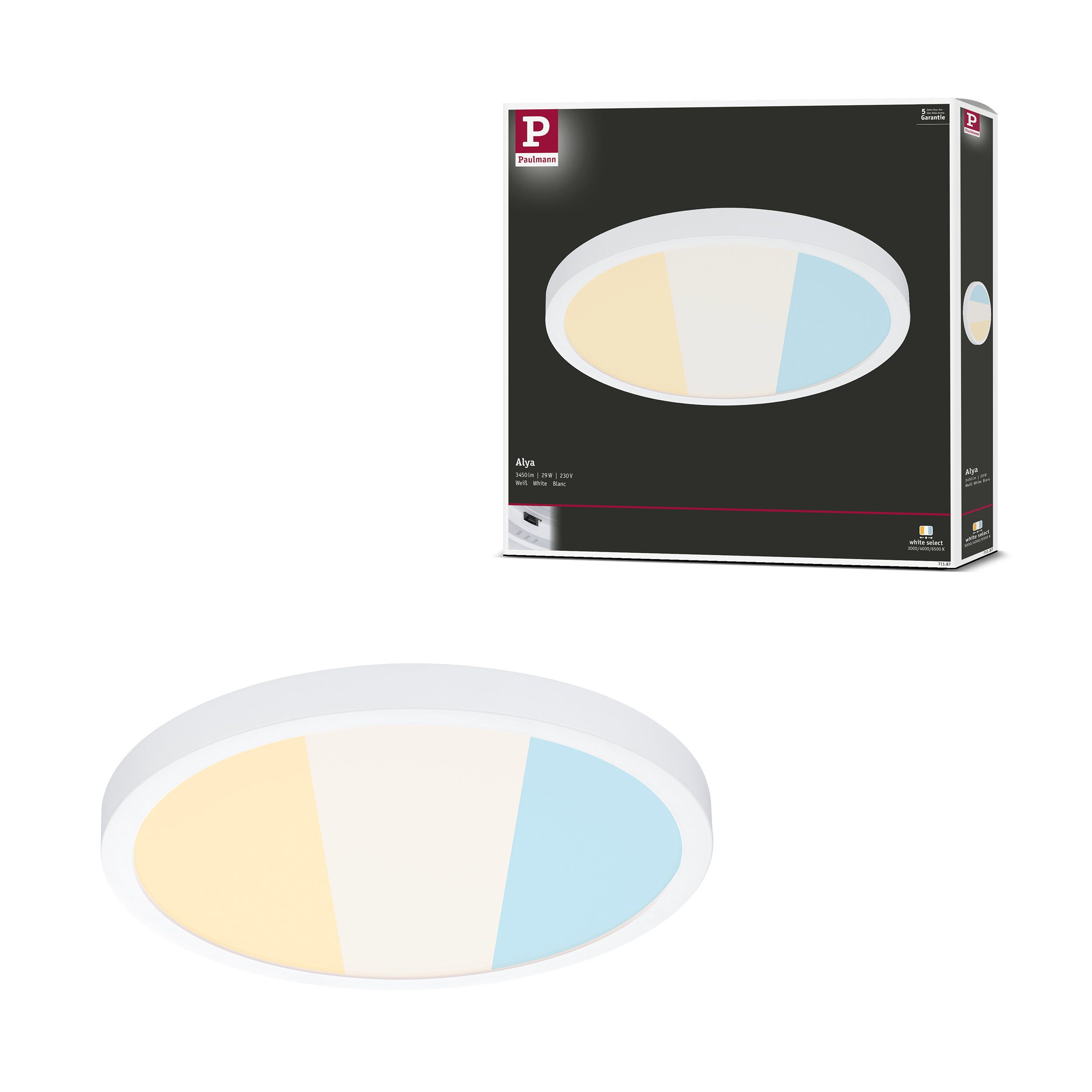 Paulmann LED Panel LED Panel Alya rund 300 mm 29W 2800lm White Select Weiß