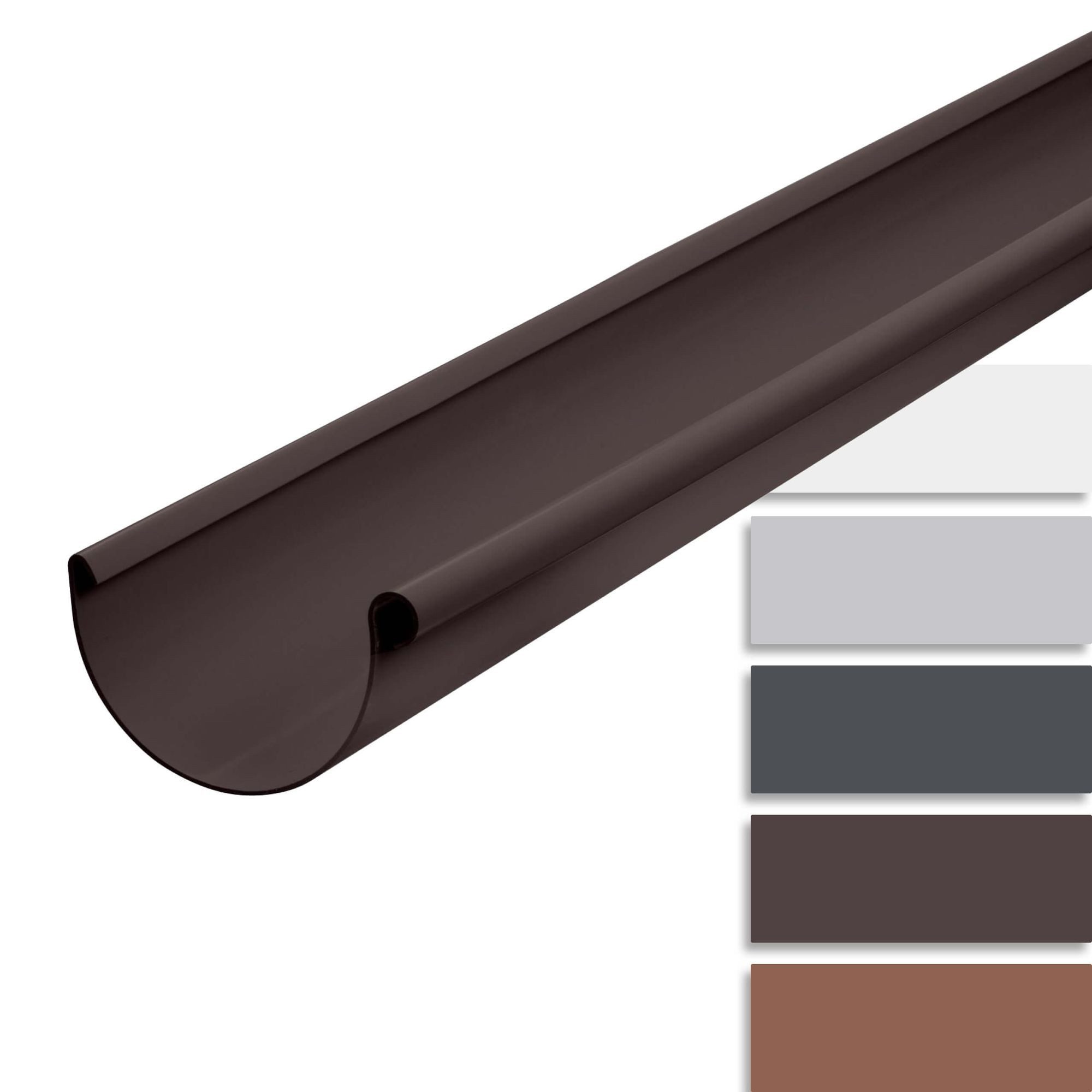 INEFA Dachrinne Dachrinne halbrund 200cm PVC, NW 125. 1 Stück, Kunststoff, Rinne für Dach, Kunststoffrinne - für Gartenhaus