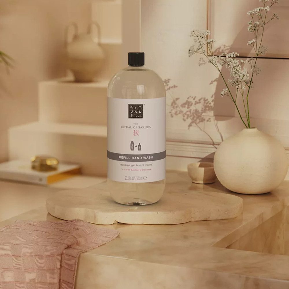Rituals Flüssigseife Rituals The Ritual Of Sakura Refill Hand Wash 600ml, 1-tlg., Nachfüllpackung für Handseife mit Reismilch und Kirschblüte