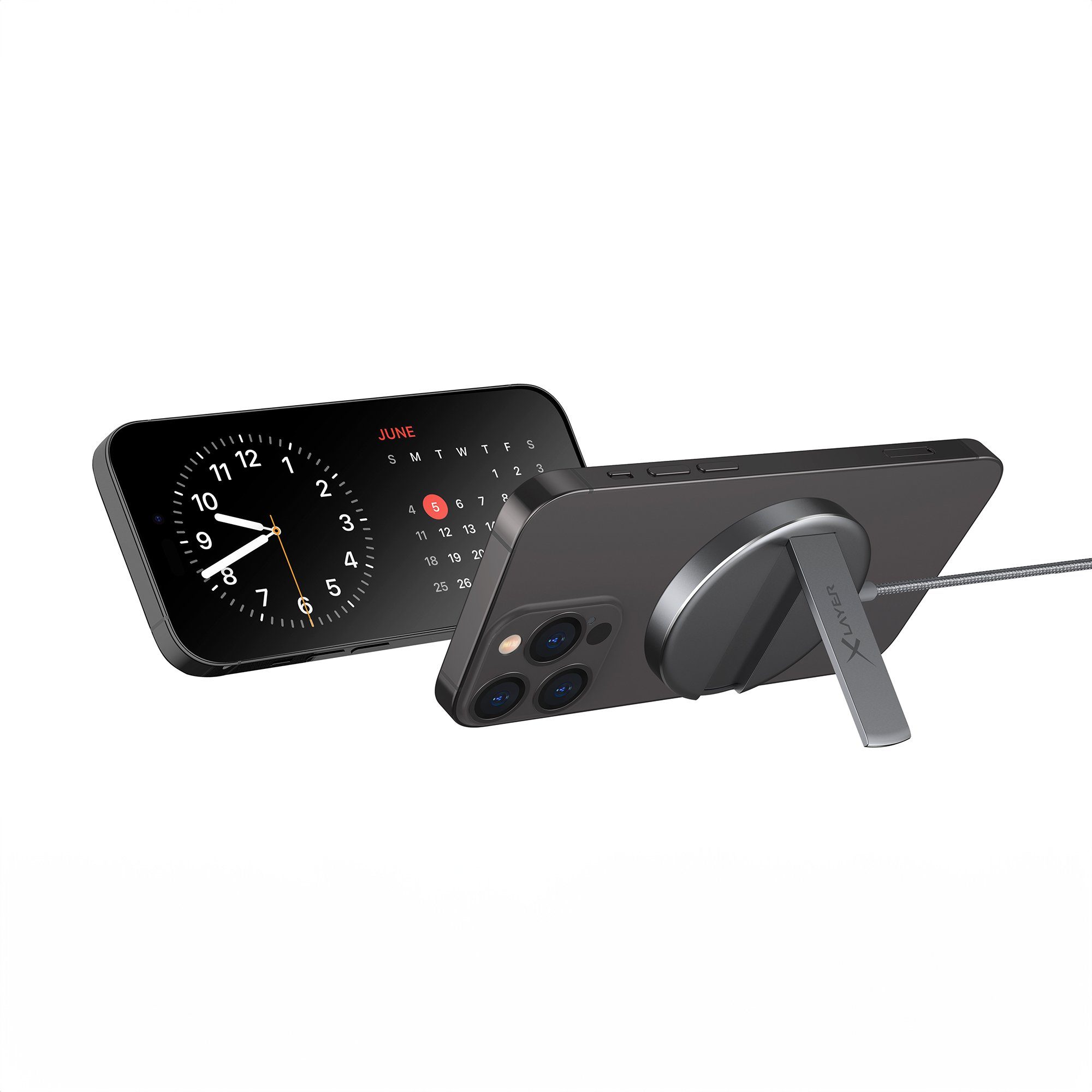 XLAYER MagFix Pro Magsafe Wireless Pad StandBy iOS 17 magnetisch 15W Wireless  Charger, Dank magnetischer Ausrichtung kein Verrutschen des Geräts.