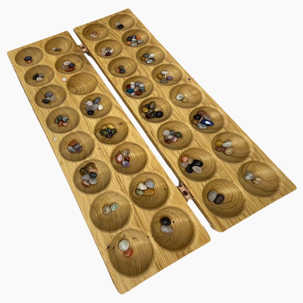 Madera Spielzeuge Spielesammlung Hus Antiqu Eiche mit Halbedelsteinchen, strategiespiel, Unikat mit Geschichte und Seele, Made in Germany