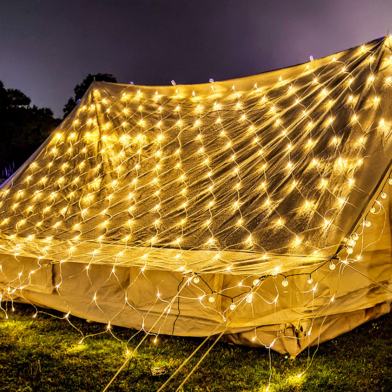 FIVMEN LED-Lichternetz LED-Lichterkette Weihnachtsdeko Weihnachten Netz, 8 Modi, Timer, Memory-Funktion