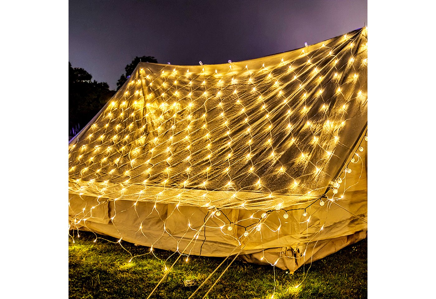 FIVMEN LED-Lichternetz LED-Lichterkette Weihnachtsdeko Weihnachten Netz, 8 Modi, Timer, Memory-Funktion