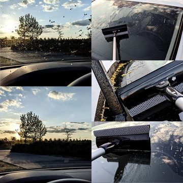 HEYNER Autowaschbürste Auto Scheibenreiniger Windschutzscheiben 50-80cm Alu-Teleskop+Schwamm