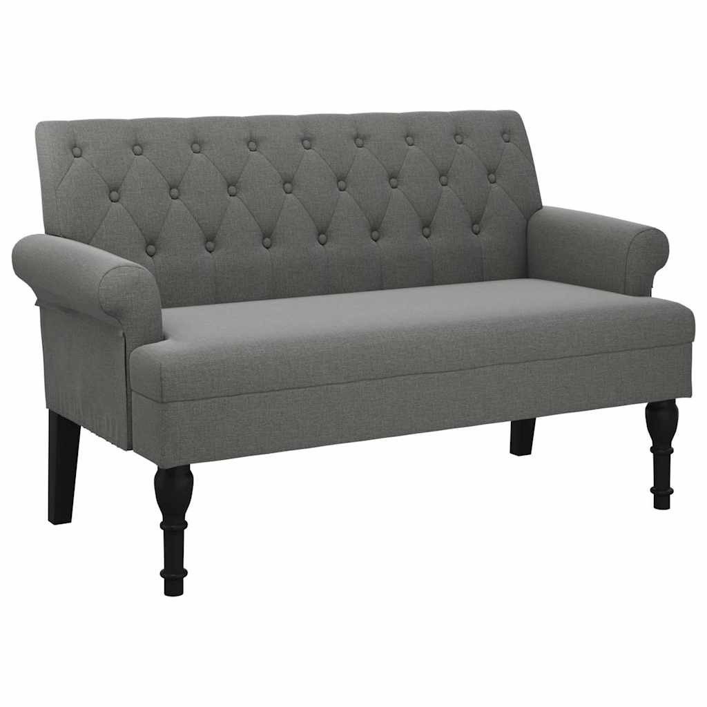 vidaXL Sitzbank Bank mit Rückenlehne Dunkelgrau 120 x 62 x 75,5 cm Stoff