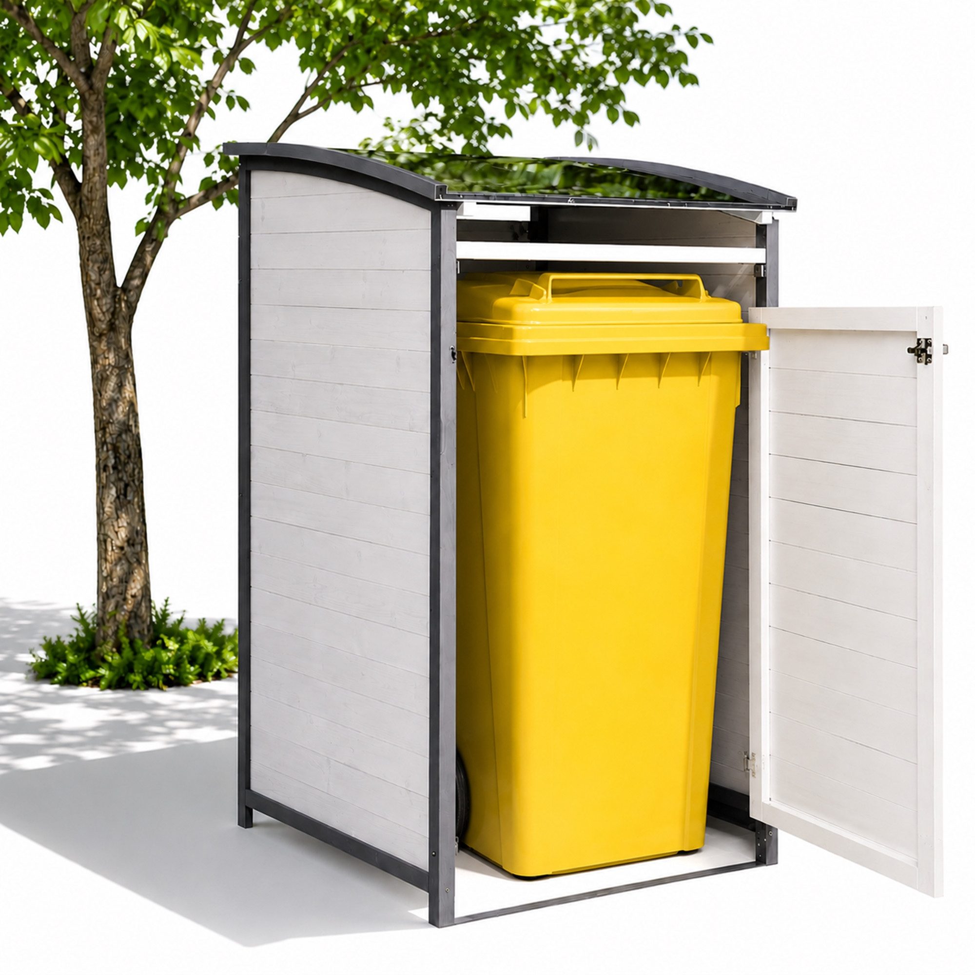 Mucola Mülltonnenbox Mülltonnenverkleidung Einzelbox Mülltonne 240L Anbaubox Zinkdach (Stück), Witterungsbeständig