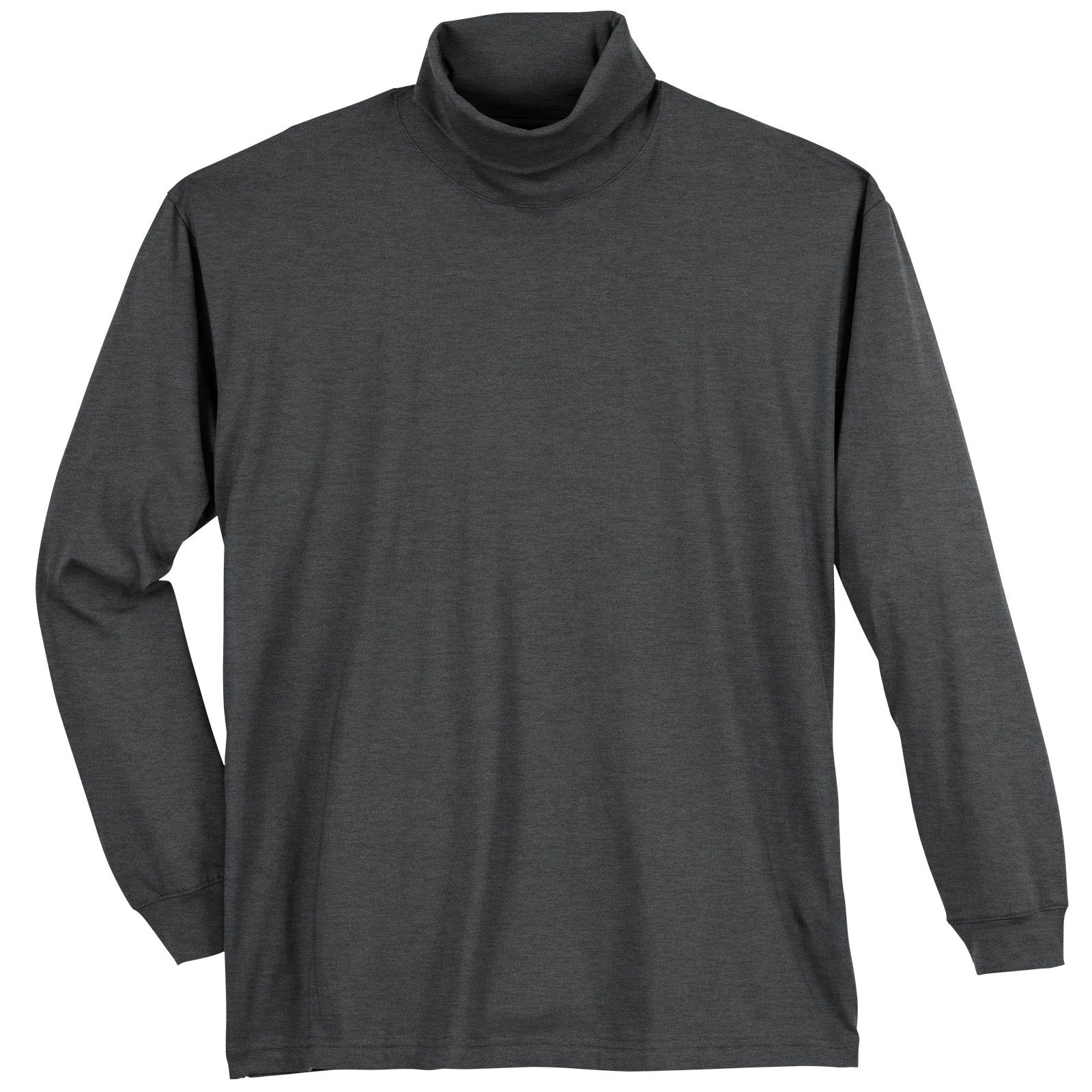 RAGMAN Poloshirt Ragman Langarm-Rolli Übergröße anthrazit melange