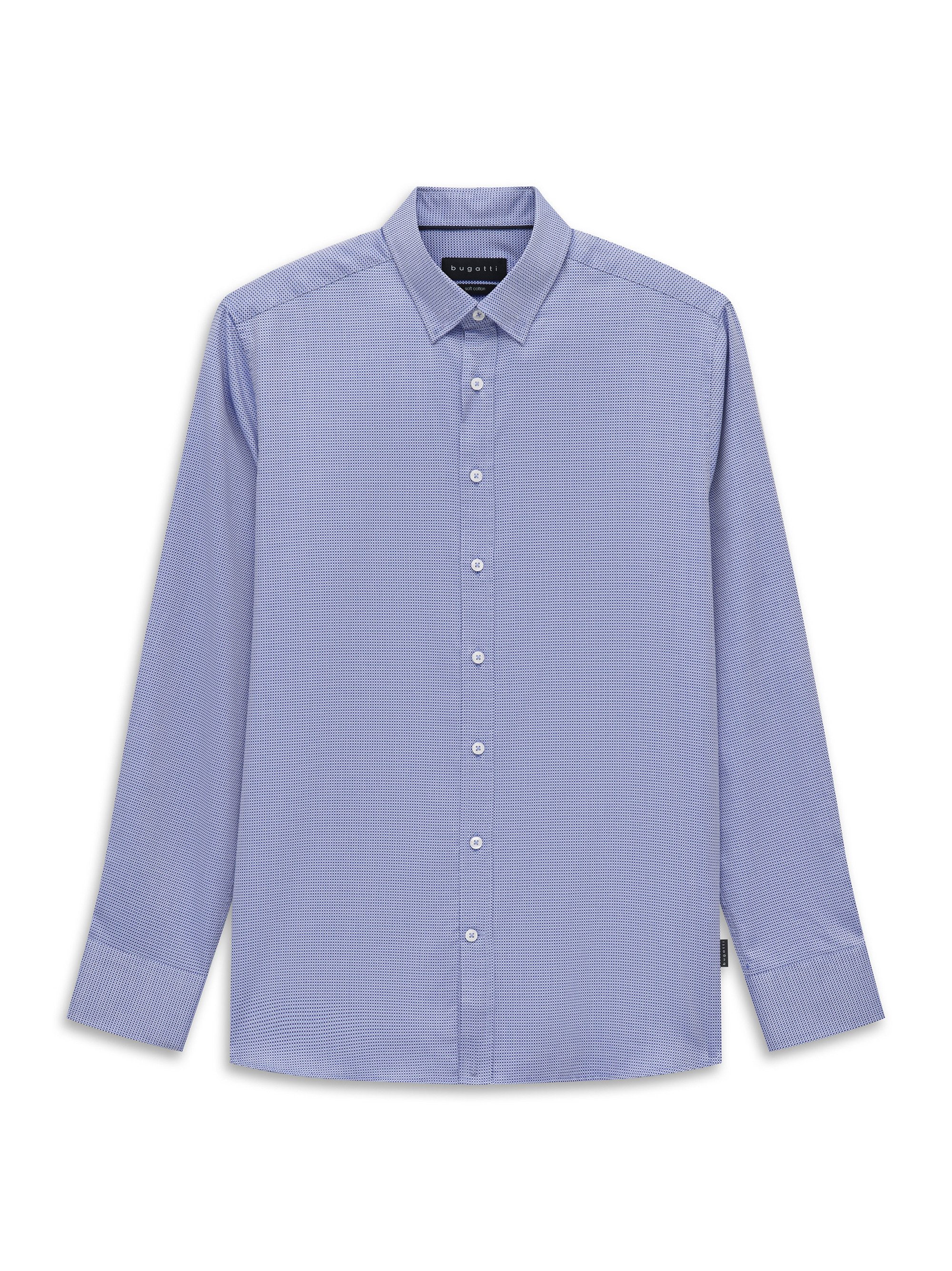 bugatti Langarmhemd Modern Fit Modern Fit Baumwolle Muster Under Button-Down