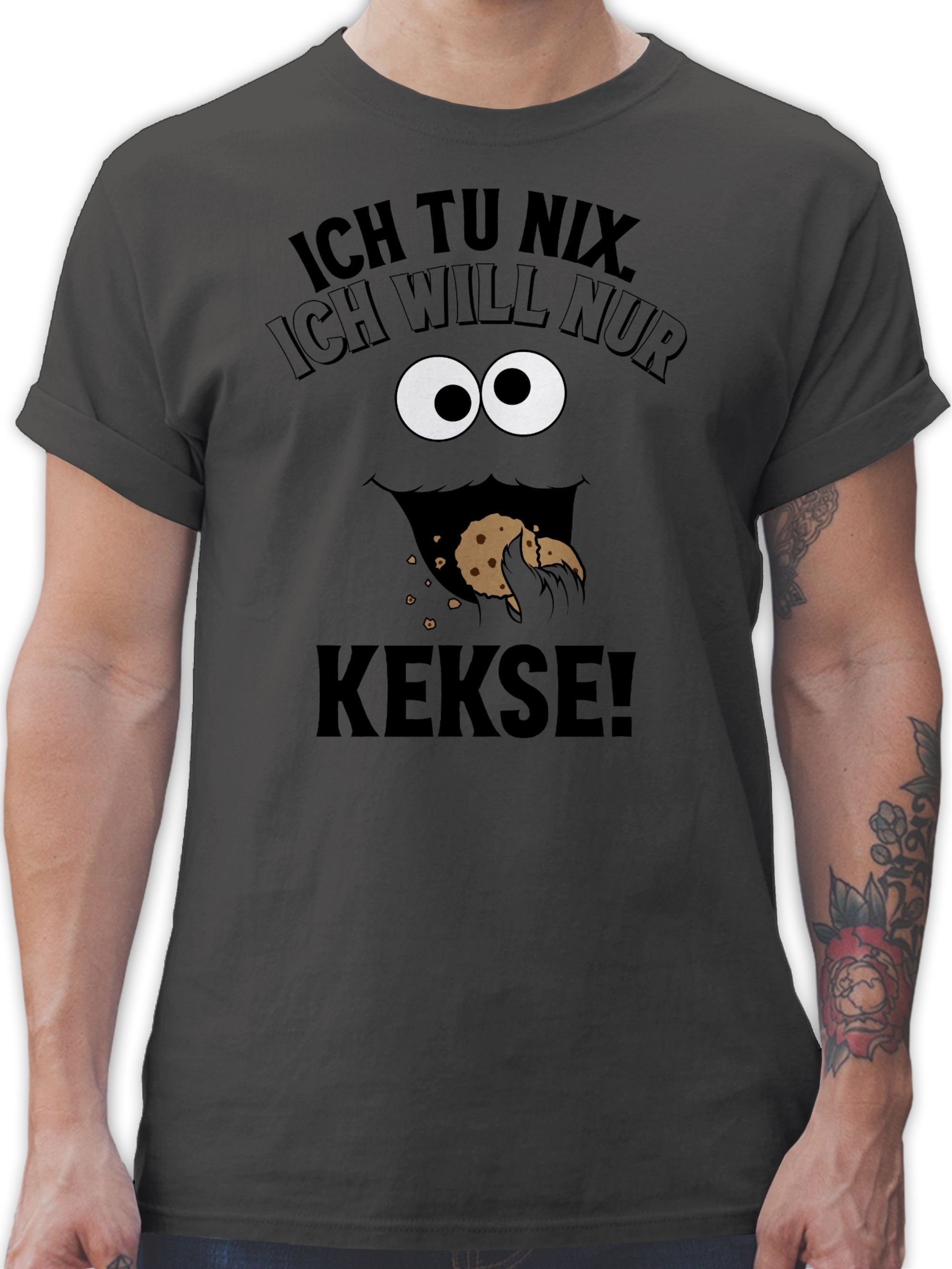 Shirtracer T-Shirt Ich tu nix Ich will nur Kekse - Keksmonster Karneval Outfit 2 Dunkelgrau | T-Shirts