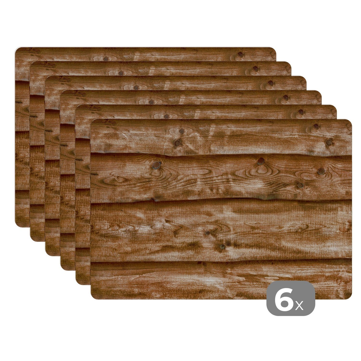 Platzset, »Regale - Rustikal - Holz«, MuchoWow, (6-St), Tischset Platzset  Platzdeckchen Abwischbar online kaufen | OTTO