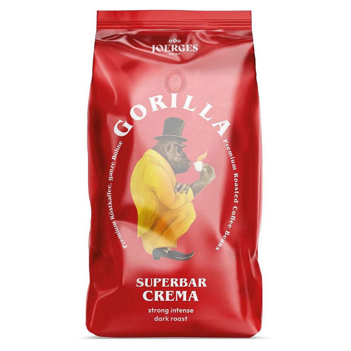 Gorilla Kaffee Espresso Super Bar Crema, 1 kg, ganze Bohnen