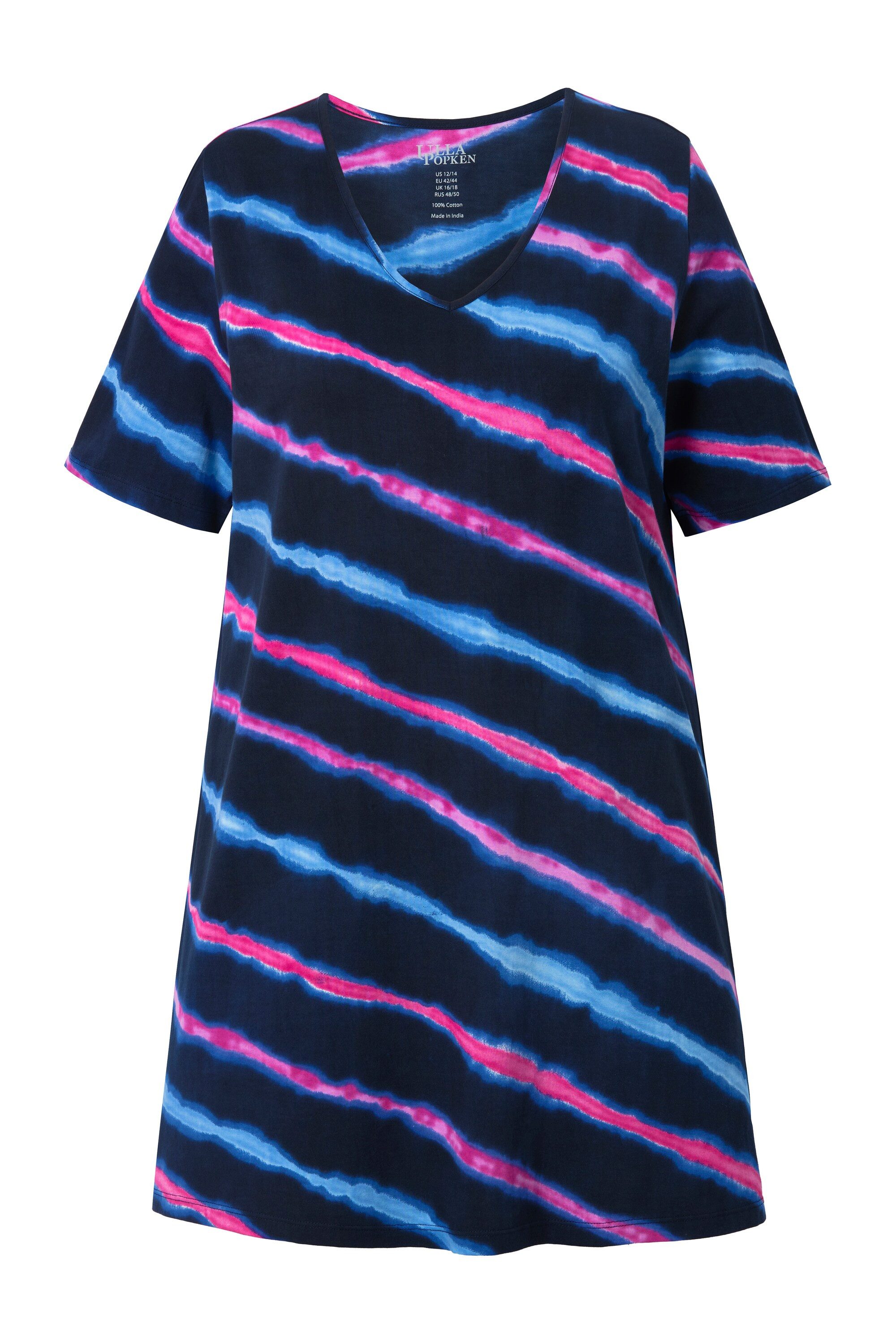 Ulla Popken Longshirt Longshirt Batikdruck A-Linie günstig online kaufen