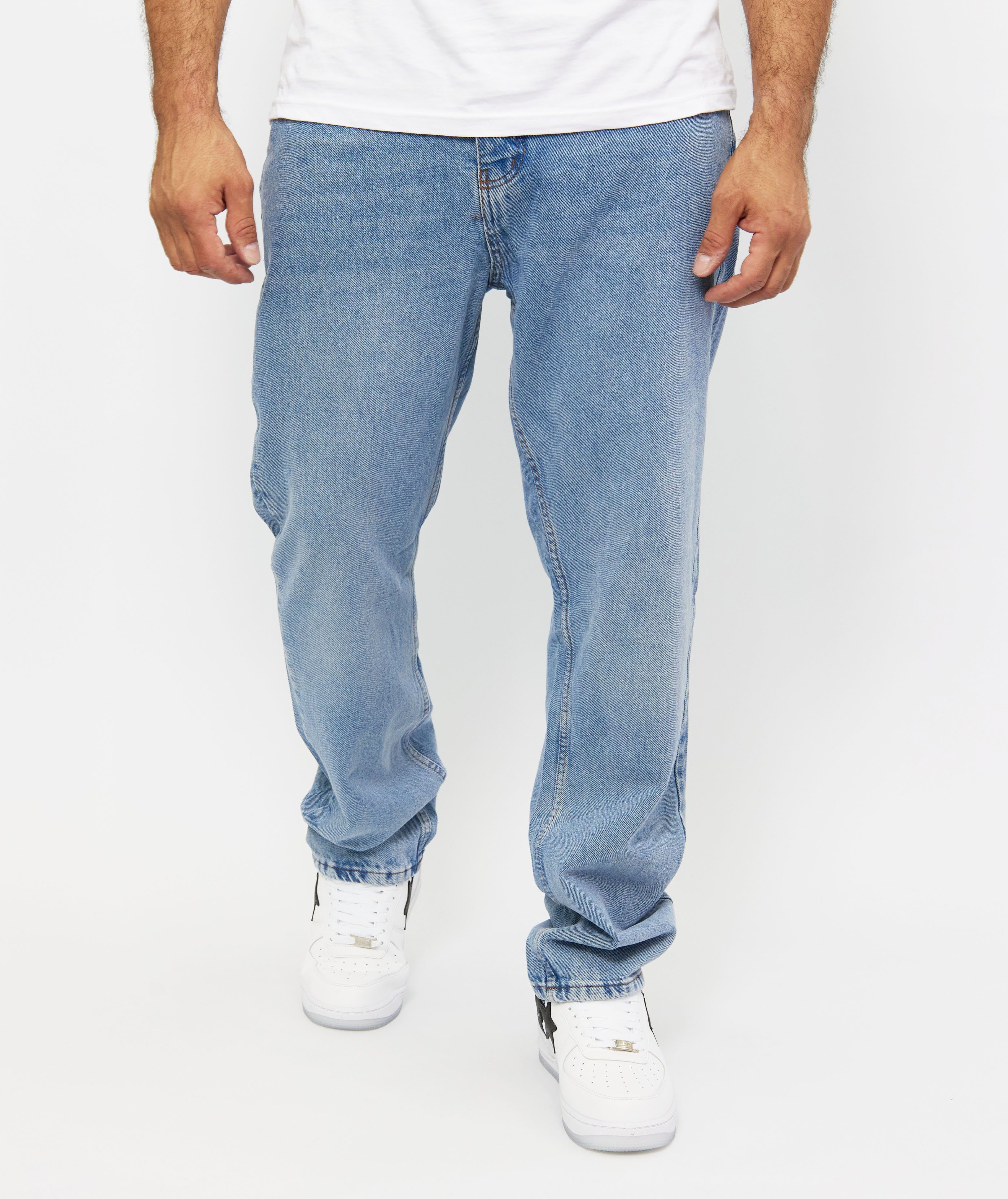 Denim Distriqt Loose-fit-Jeans Lässige Baggy Herren Jeans Hip Hop Jeans Hellblau W30/L34