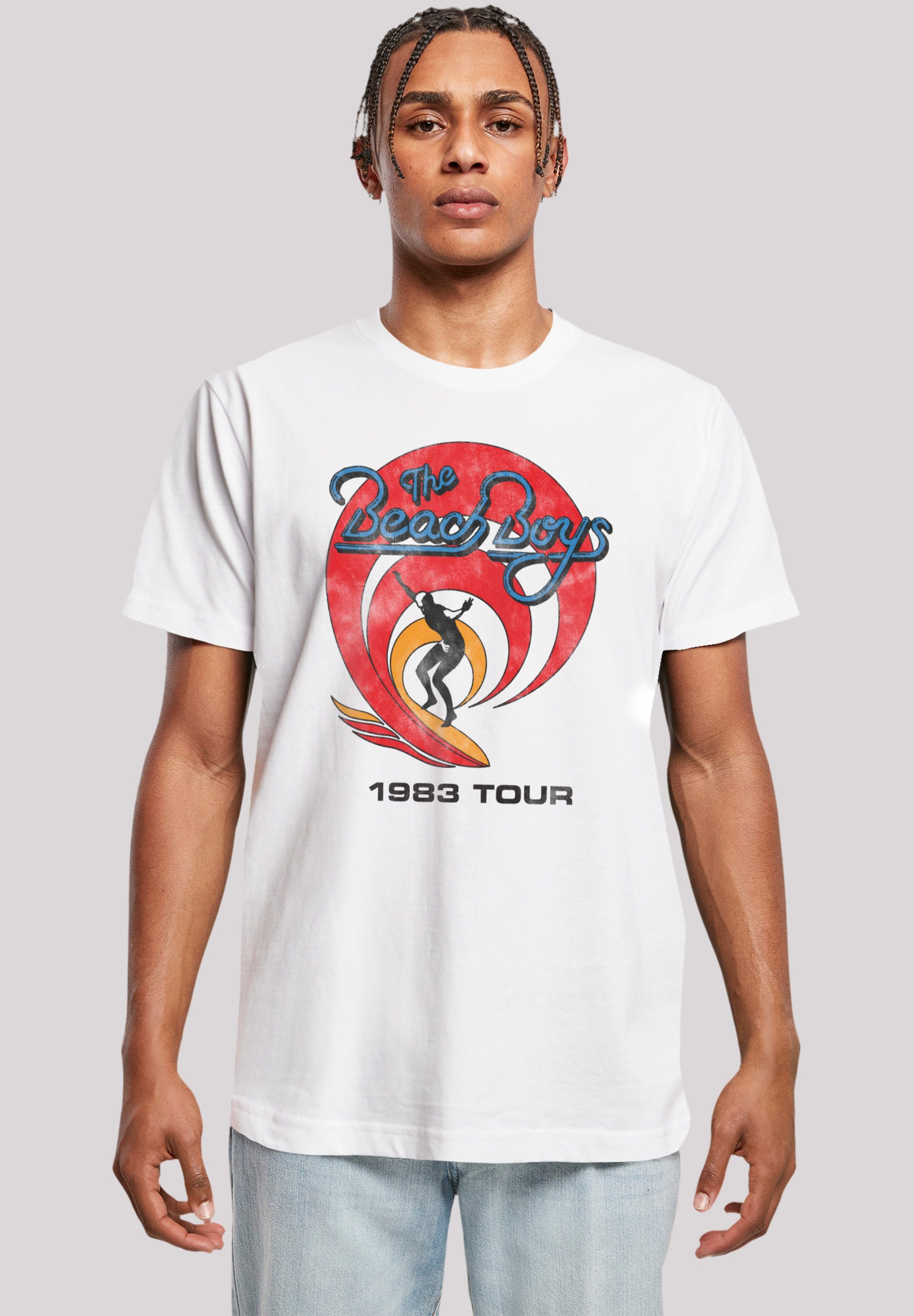 '83 Surfer Vintage F4NT4STIC Beach Print T-Shirt weiß The Boys
