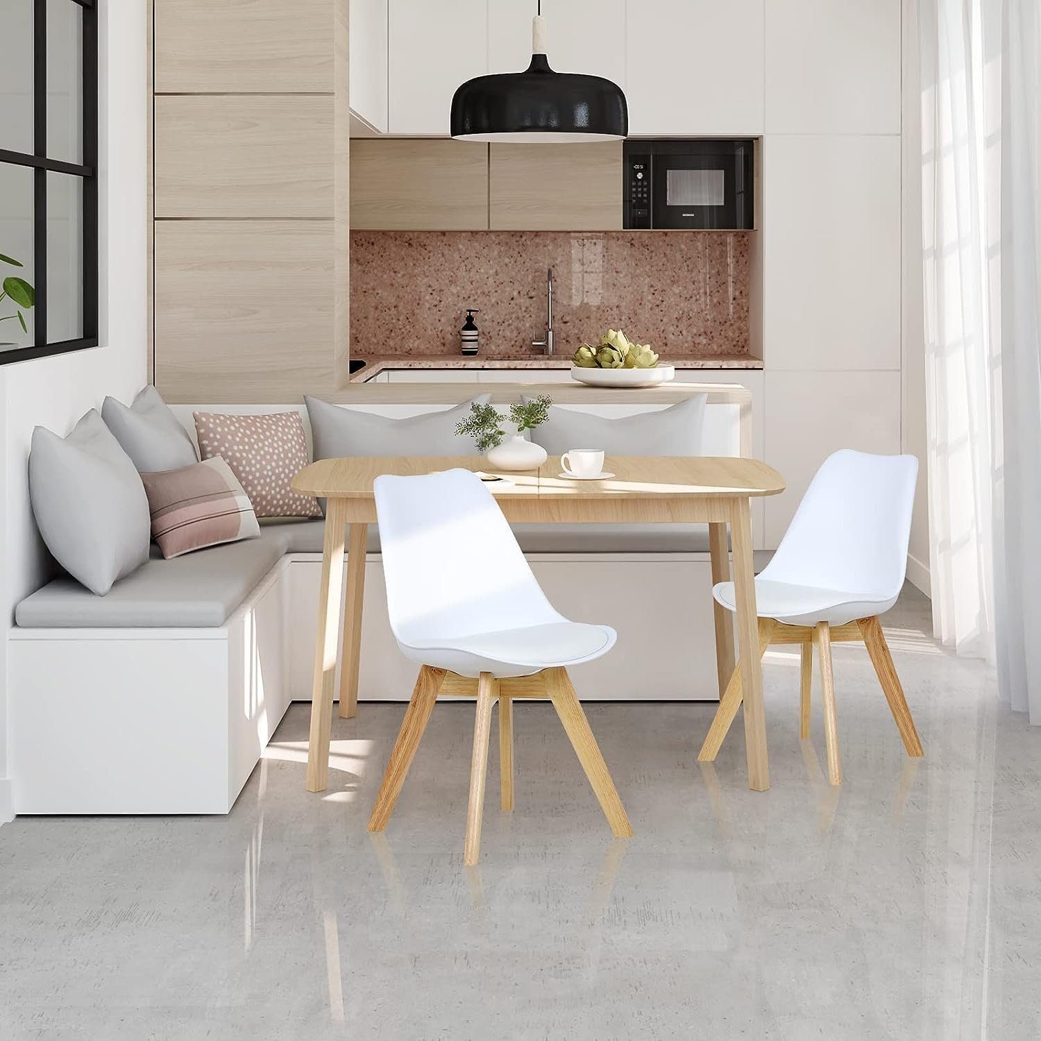 Woltu Esszimmerstuhl (Set, 2 St), Polsterstuhl Sitzfläche aus Kunstleder Ho günstig online kaufen