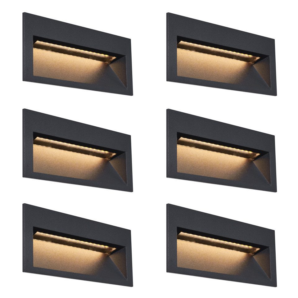 Qazqa LED Einbaustrahler 109047, LED fest integriert, Extra-Warmweiß, QAZQA Außen Einbau­leuchte, integrated, Schwarz, Aluminium, Modern