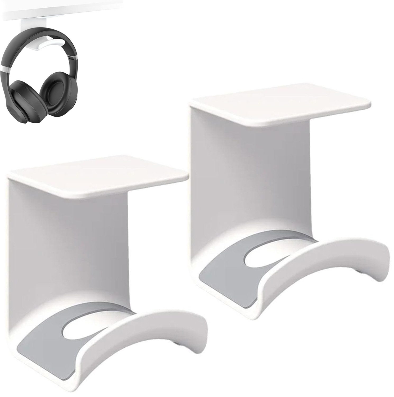 Headset-Halterung 2 Stück Universal Kopfhörerhalter Schreibtisch Montage Wandhalterung