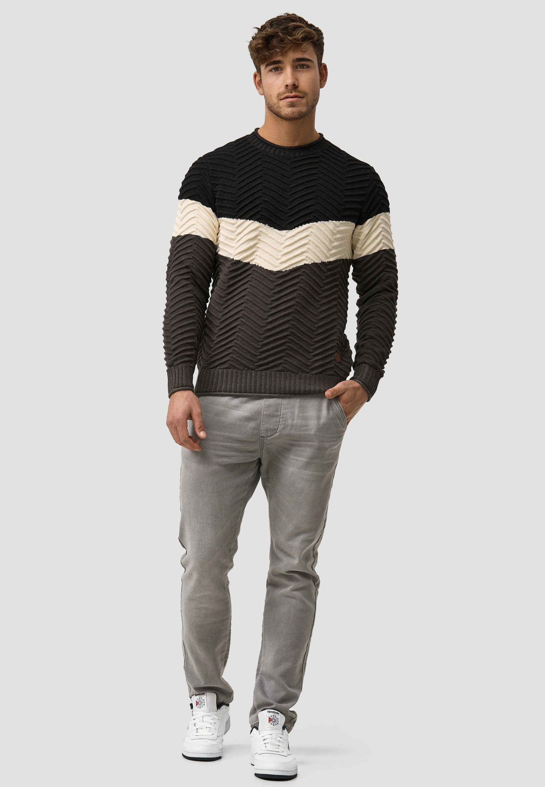 Indicode Strickpullover Black Dean