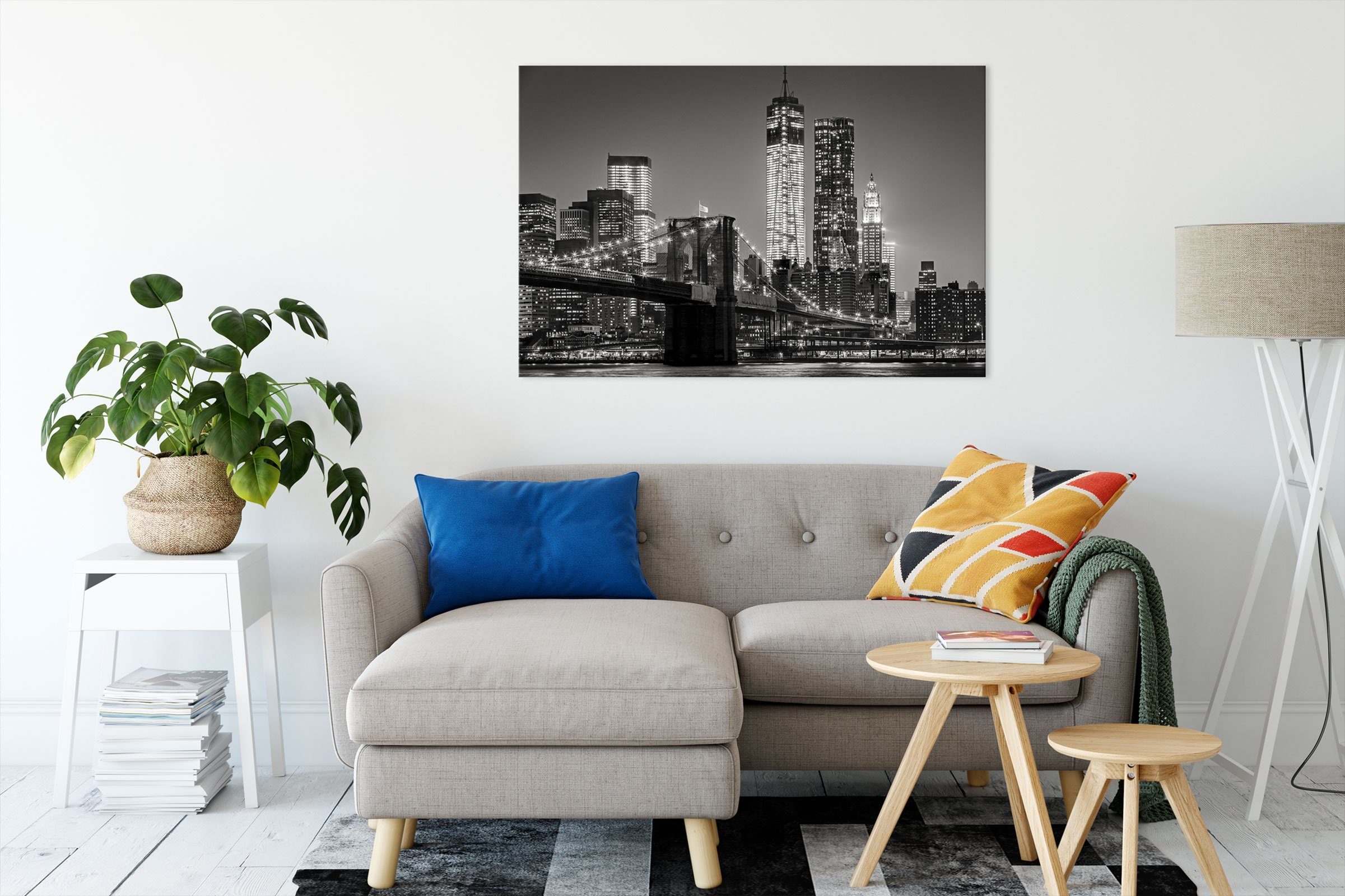 Pixxprint Leinwandbild New York City Skyline bei Nacht, New York City Skyli günstig online kaufen