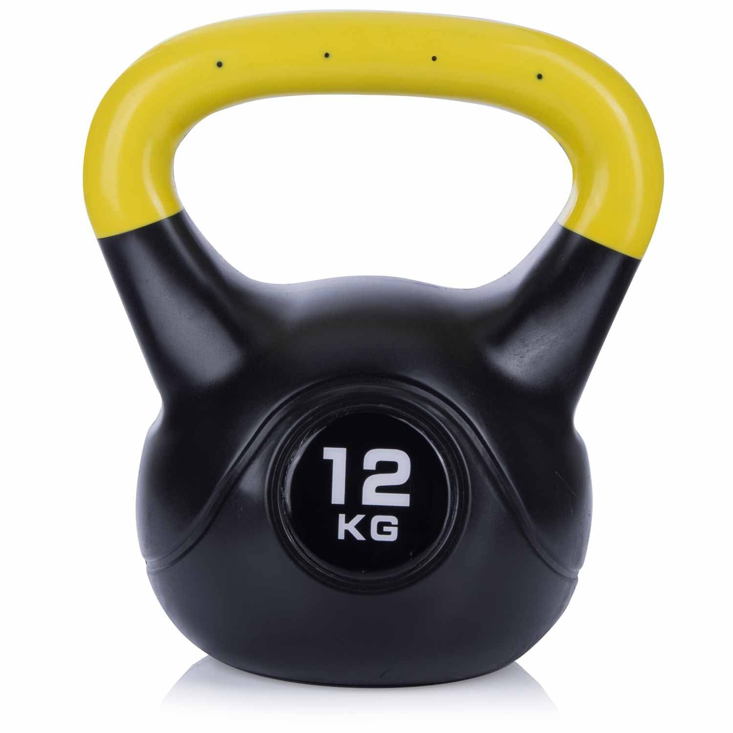 Body & Mind Kettlebell Body & Mind Kettlebell 2–20 kg – Profi Kettlebell mit Kunststoffmantel, (Profi Schwunghantel), Kraftraining Workout Gewicht (12 kg)