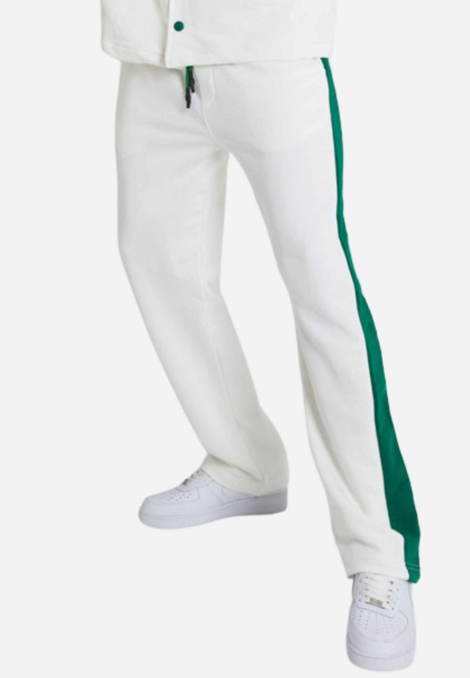 OSSY HOMER Jogginghose Jogger Jogginghose Stripe mit Streifen Hose Weiß