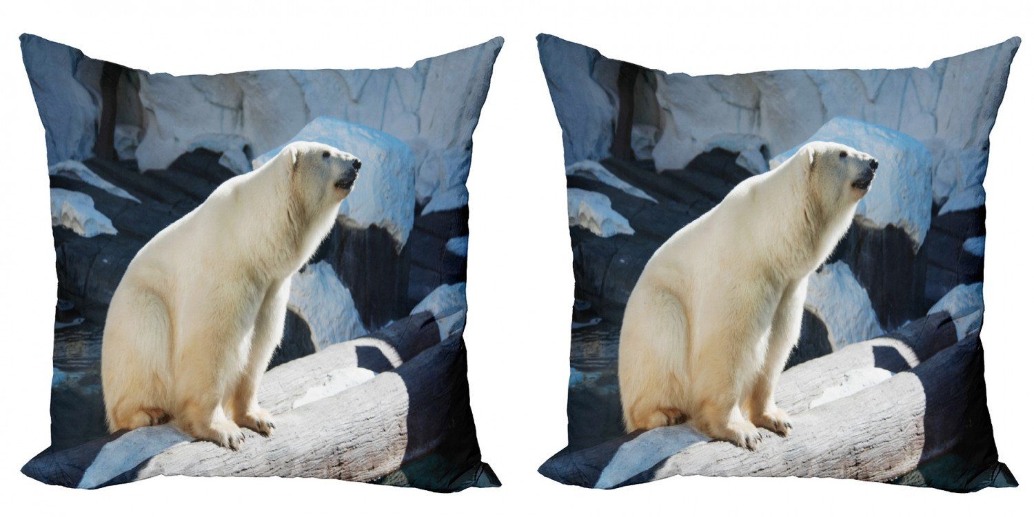 Kissenbezüge Modern Accent Doppelseitiger Digitaldruck, Abakuhaus (2 Stück), Zoo Eisbär in Park Rock | Kissenbezüge