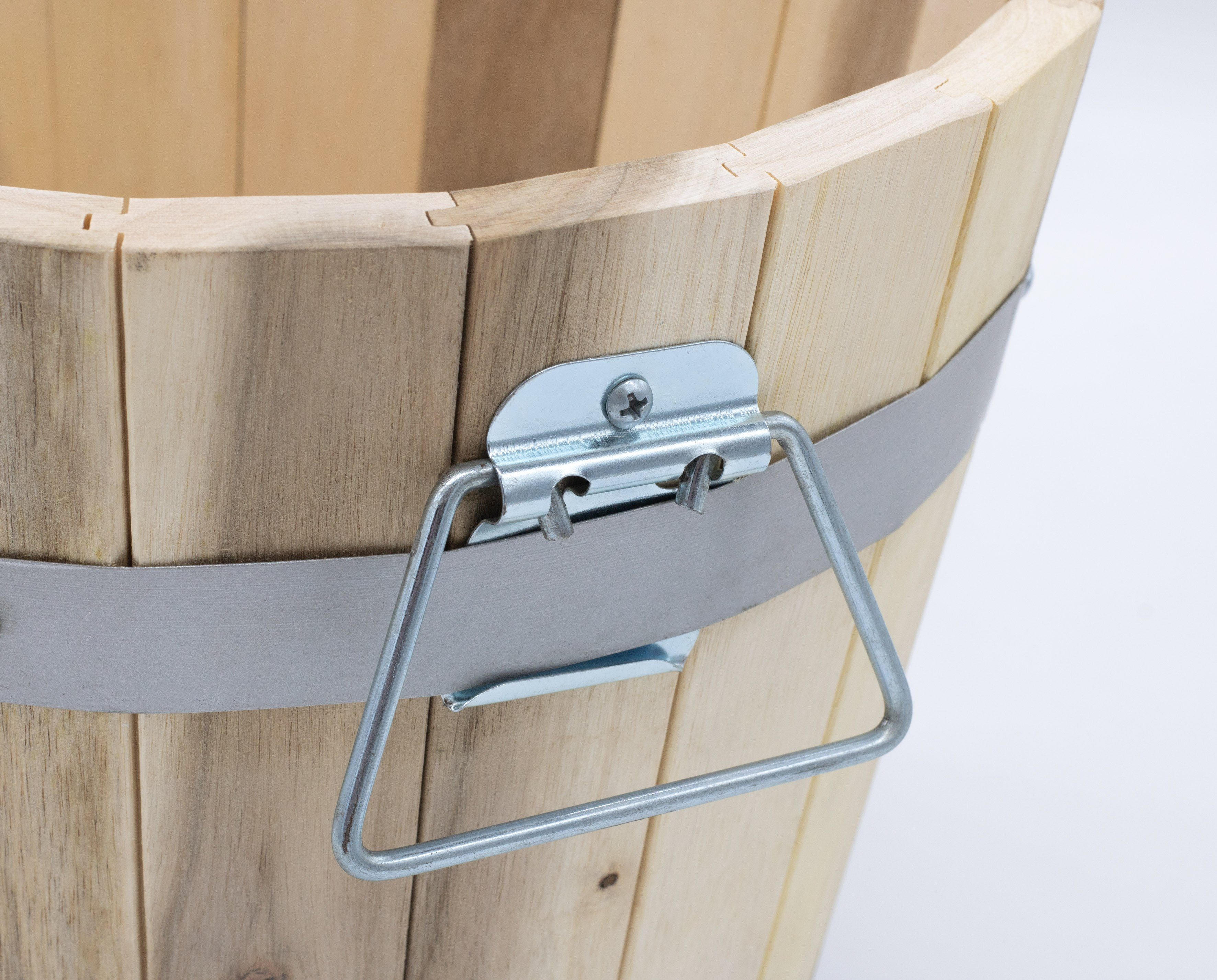 Spetebo Pflanzkübel Holz Pflanzeimer mit Griffen - 28 x 23 cm (Packung, 1 St., 1 tlg), Garten Deko Blumentopf