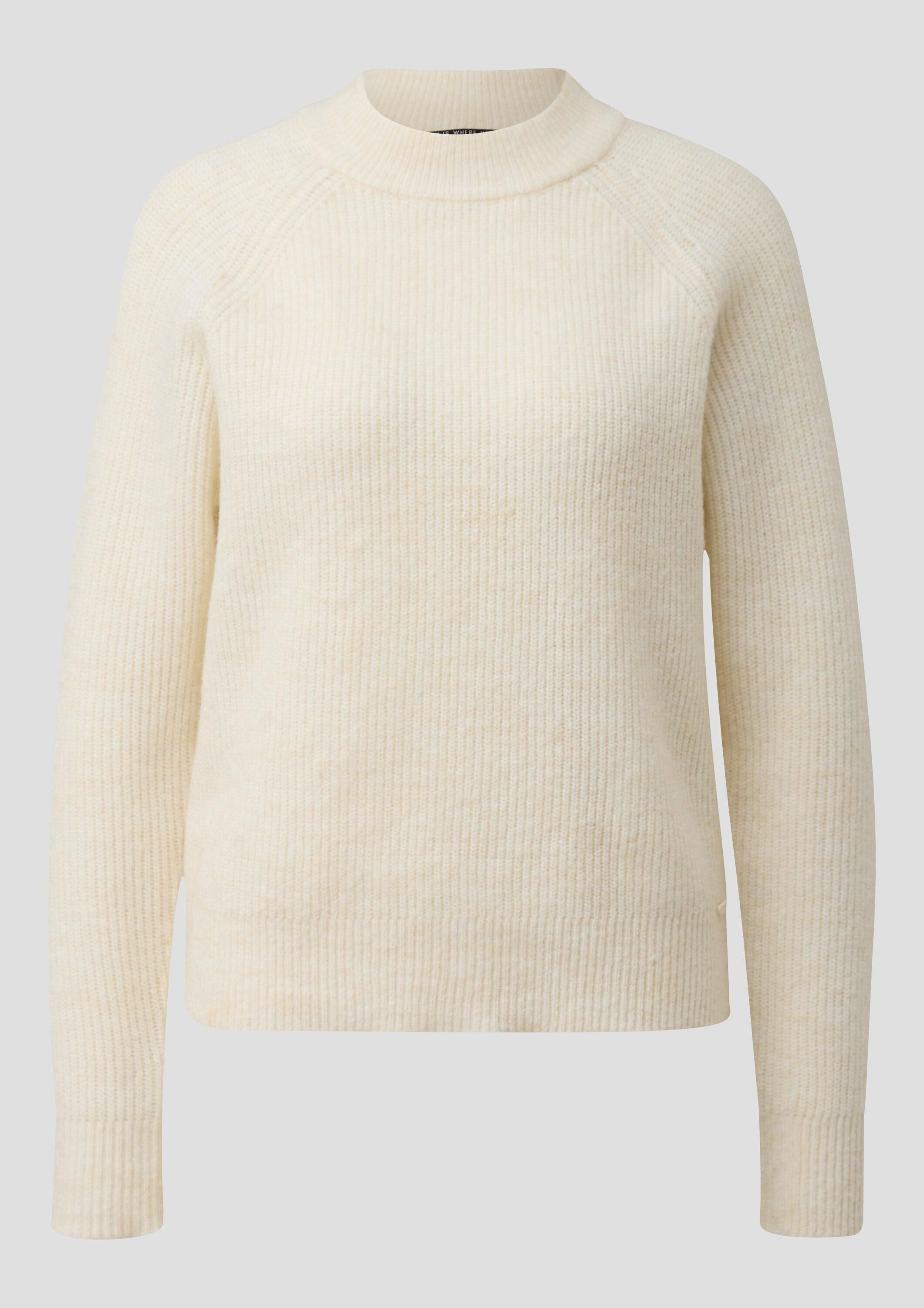 QS Longpullover Strickpullover Melierter Pullover