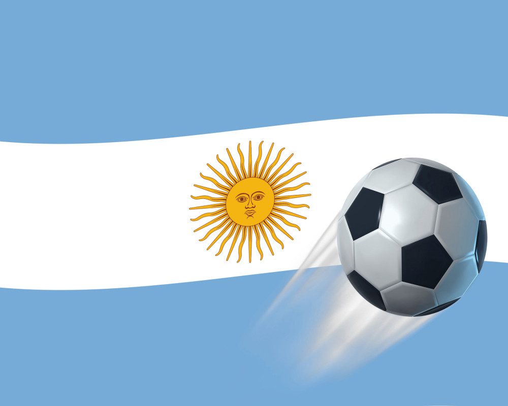 1art1 Poster FuÃŸball Kunstdruck Bild - Argentinien Länder-Flagge (40 x 50 cm)