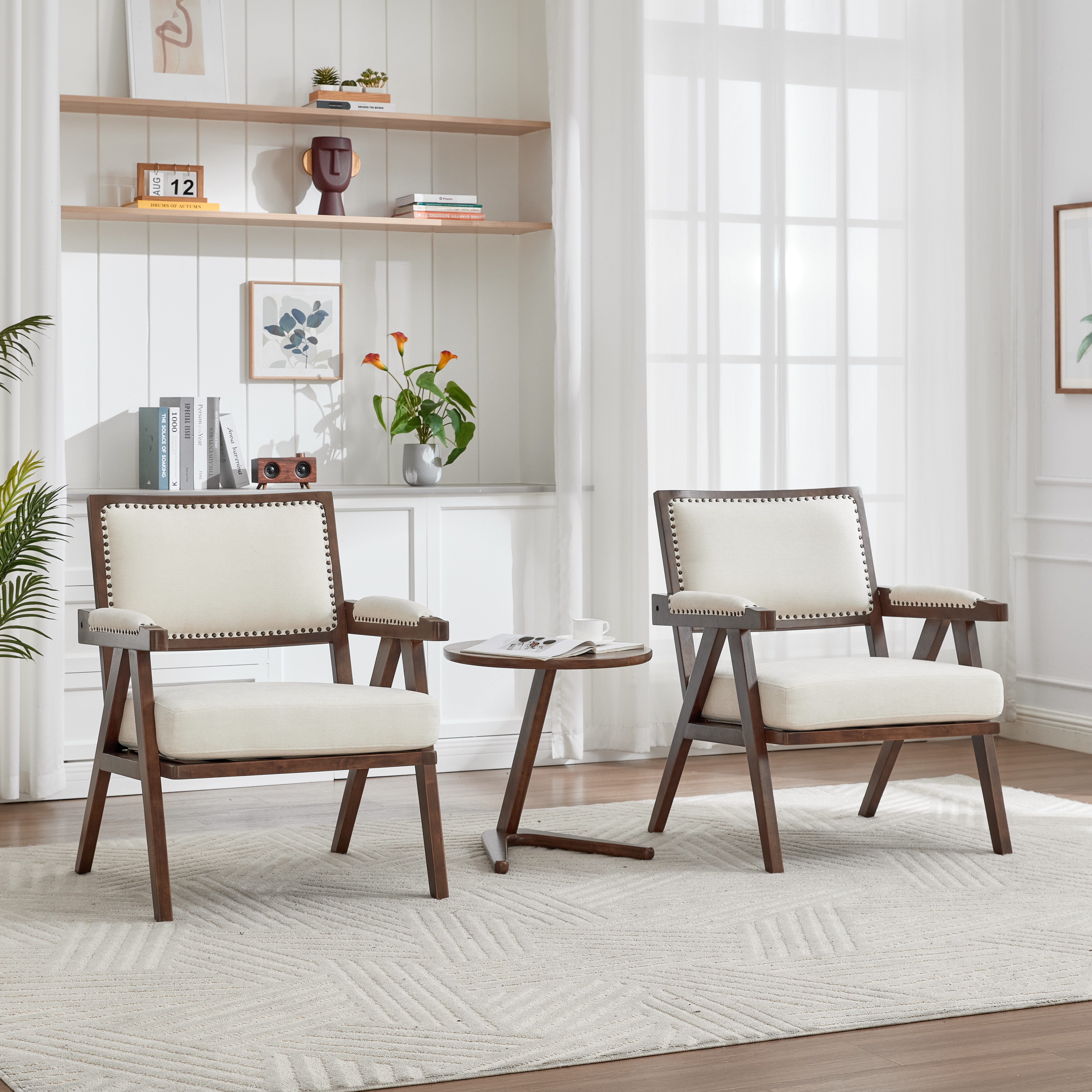 REDOM Loungesessel mit Stoffbezug, Armlehnen & Holzrahmen, gepolstertes Kom günstig online kaufen