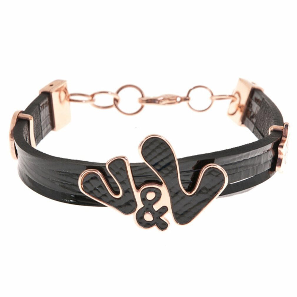 Victorio & Lucchino Kette mit Einhänger Damenarmreif VJ0267BR Schwarz Rosa Stahl