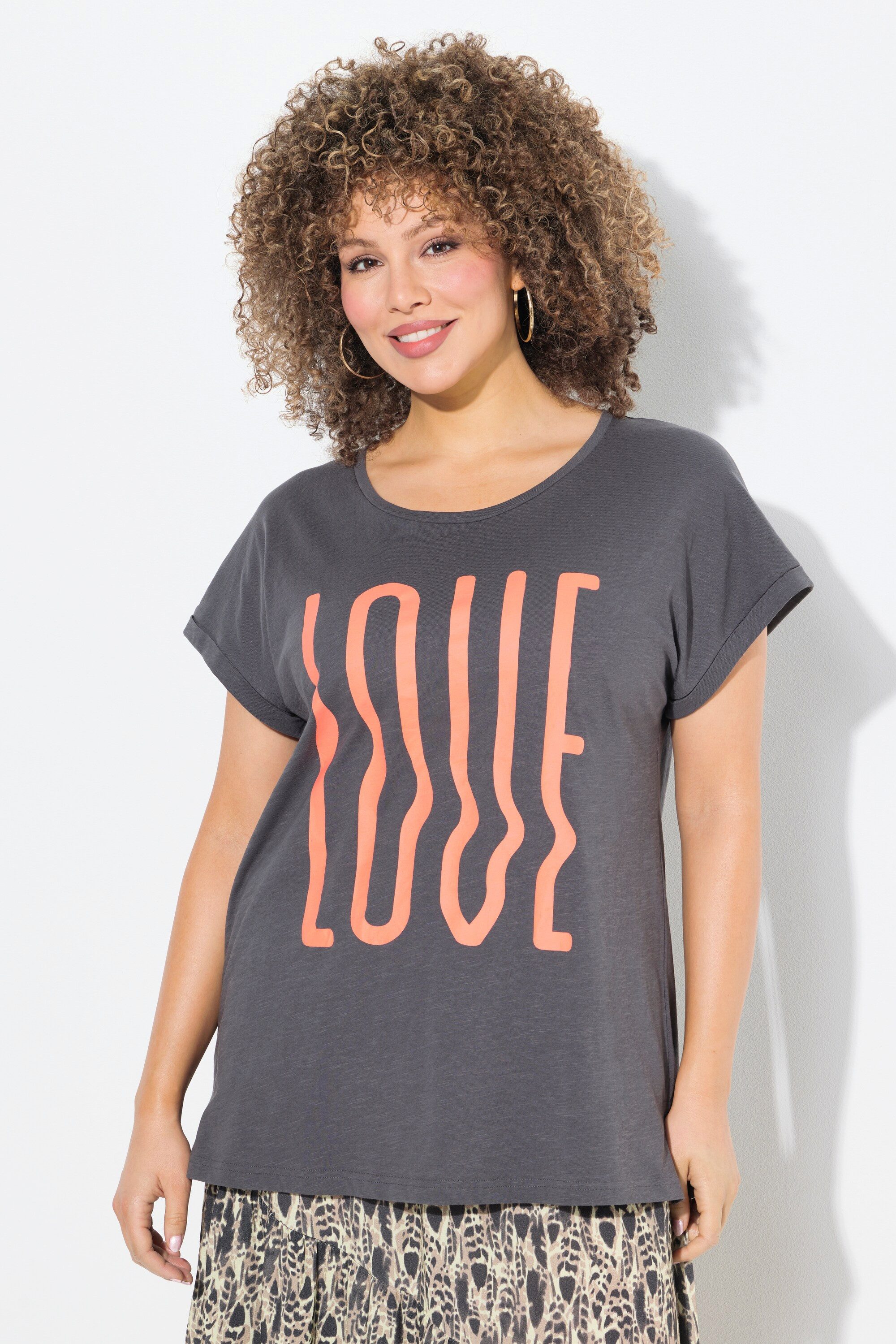 Ulla Popken T-Shirt T-Shirt oversized LOVE günstig online kaufen
