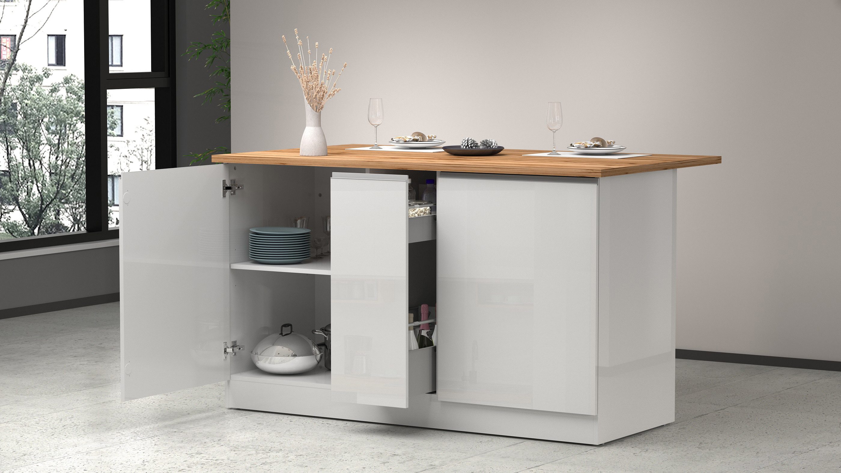 KOCHSTATION Kücheninsel KS-Sole,Kochinsel,Küchenarbeitsblock,Inselküche,Arb günstig online kaufen