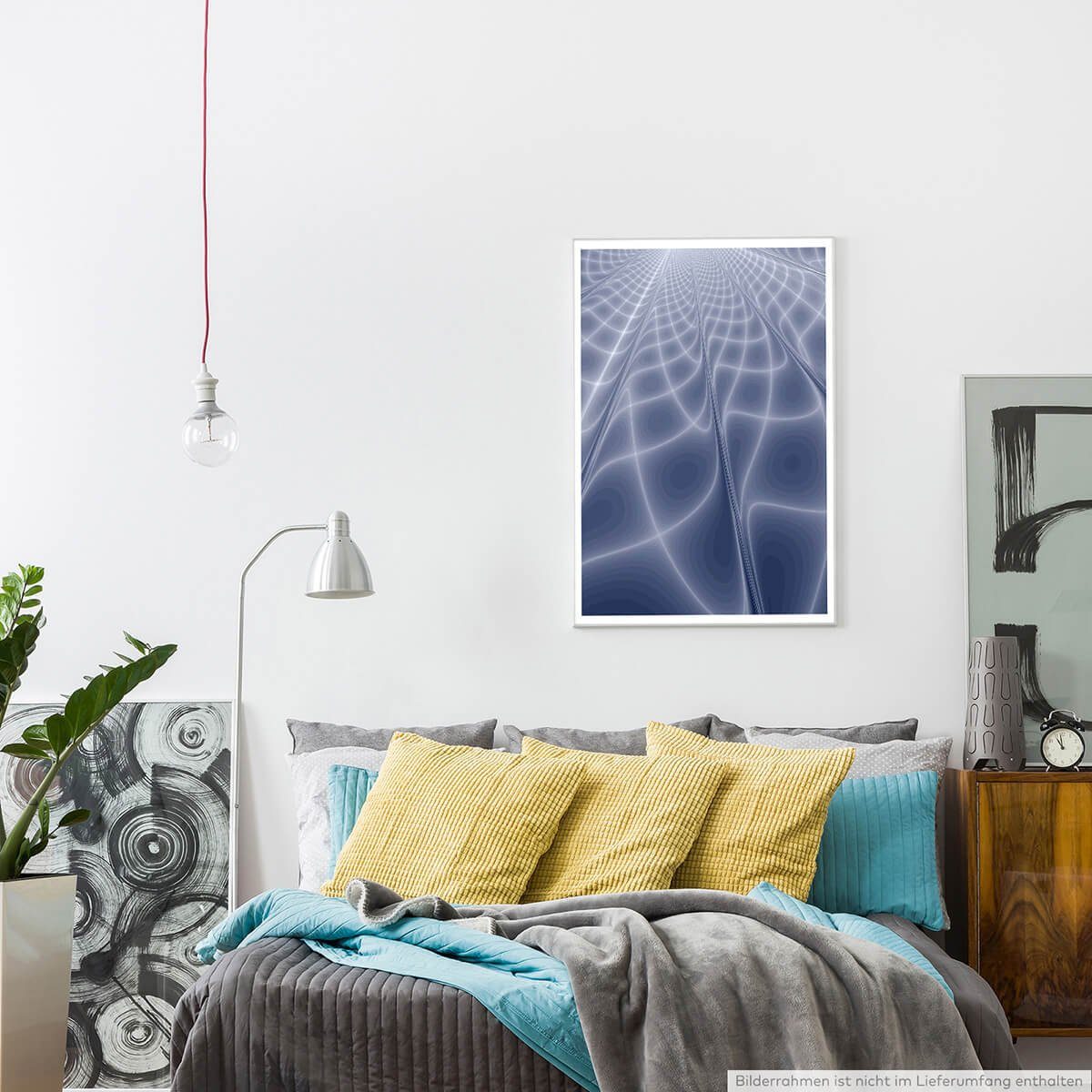 Sinus Art Poster 60x90cm Digitale Grafik Poster Lichtreflexe und Bahnen