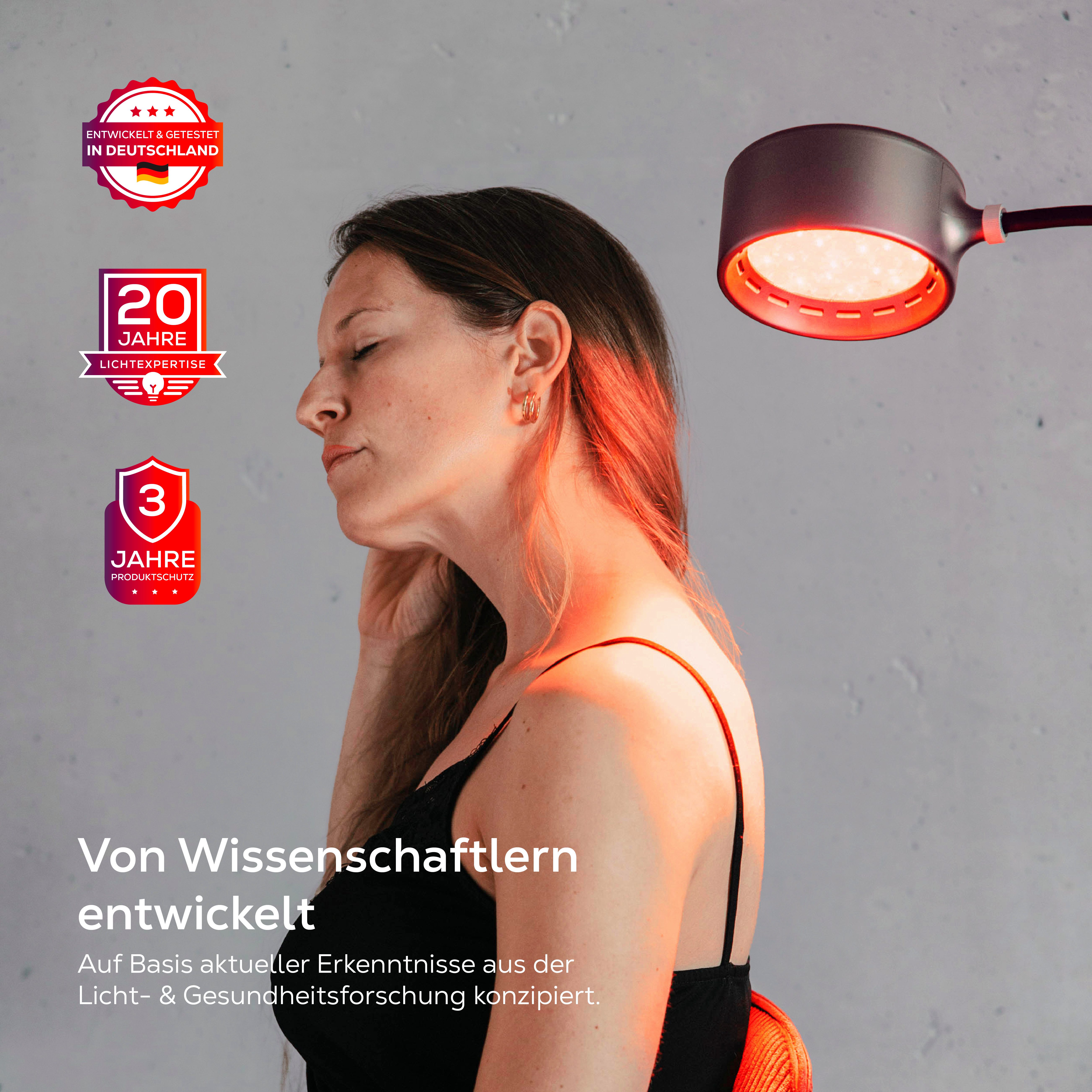heilys® Infrarotlampe Gen30 + Vision, 1-tlg., bei Erkältung, für Gesicht, Augen und Gelenke, höhenverstellbar, flexibler Lampenkopf, Augen-Modus, mit Fernbedienung