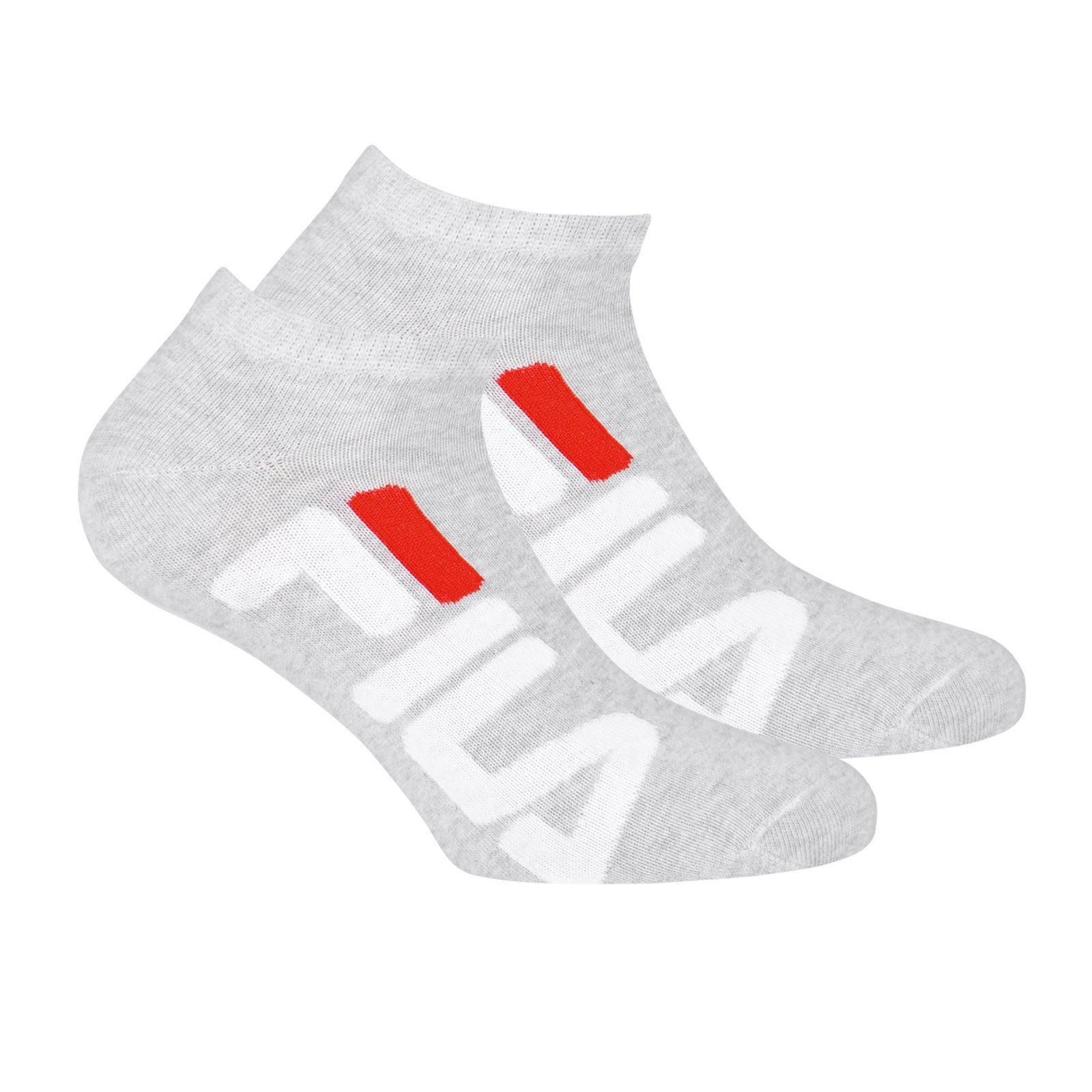 Fila Sneakersocken Unisex, 2 Paar Socken - Invisible Sneakers, Logo Grau