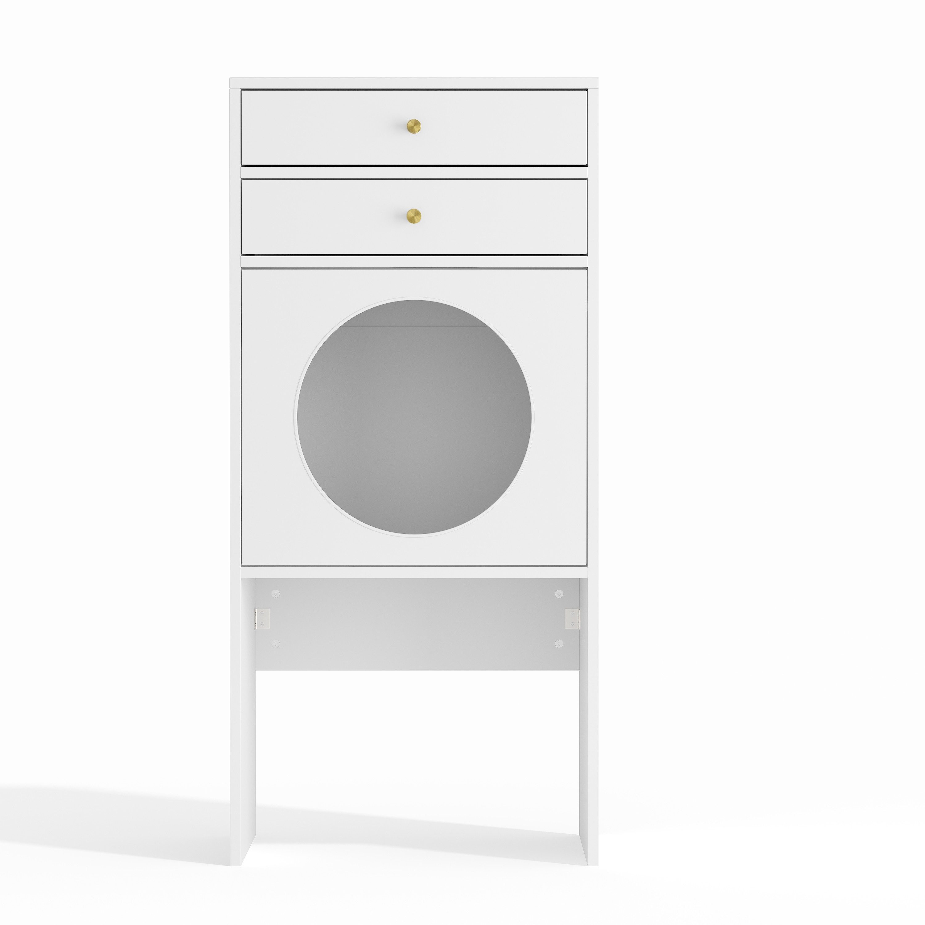 HOMSEE Tierhaus 3-in-1 Katzenschrank mit Katzenhöhle & Katzentoilettenplatz, Platzsparender Vertikalschrank mit 2 Schubladen, 50 x 40,4 x 107 cm