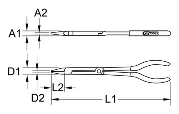 KS Tools Greifzange, Doppelgelenk-Flachzange, XL