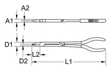 KS Tools Kombizange, Doppelgelenk-Kombinationszange, XL, 300 mm