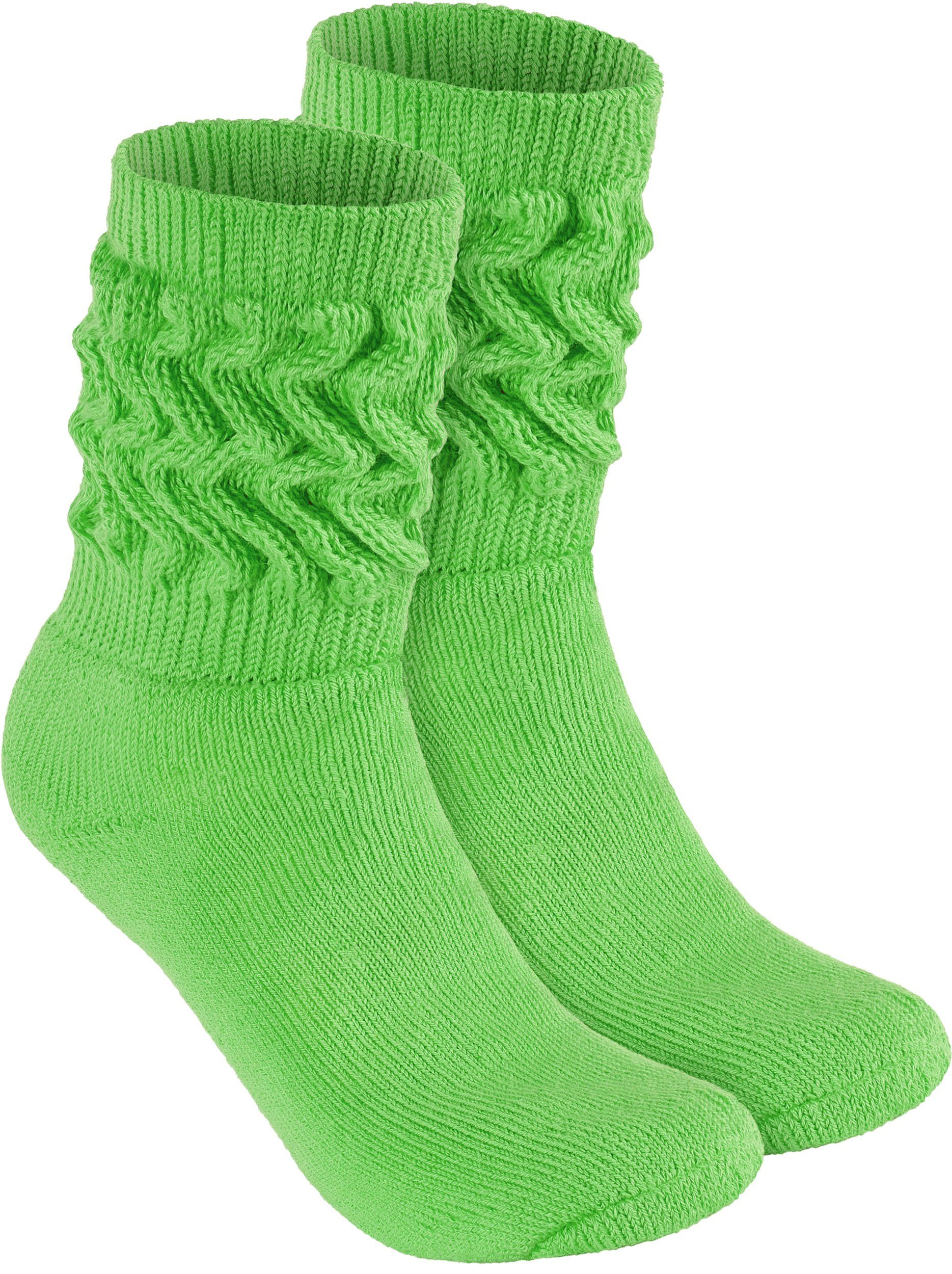BRUBAKER Schoppersocken Slouch Socken - Damen Fitnesssocken (80s Style, 2-Paar, Baumwolle) Knit Sportsocken für Fitness, Yoga, Workout, Gymnastik und Wellness