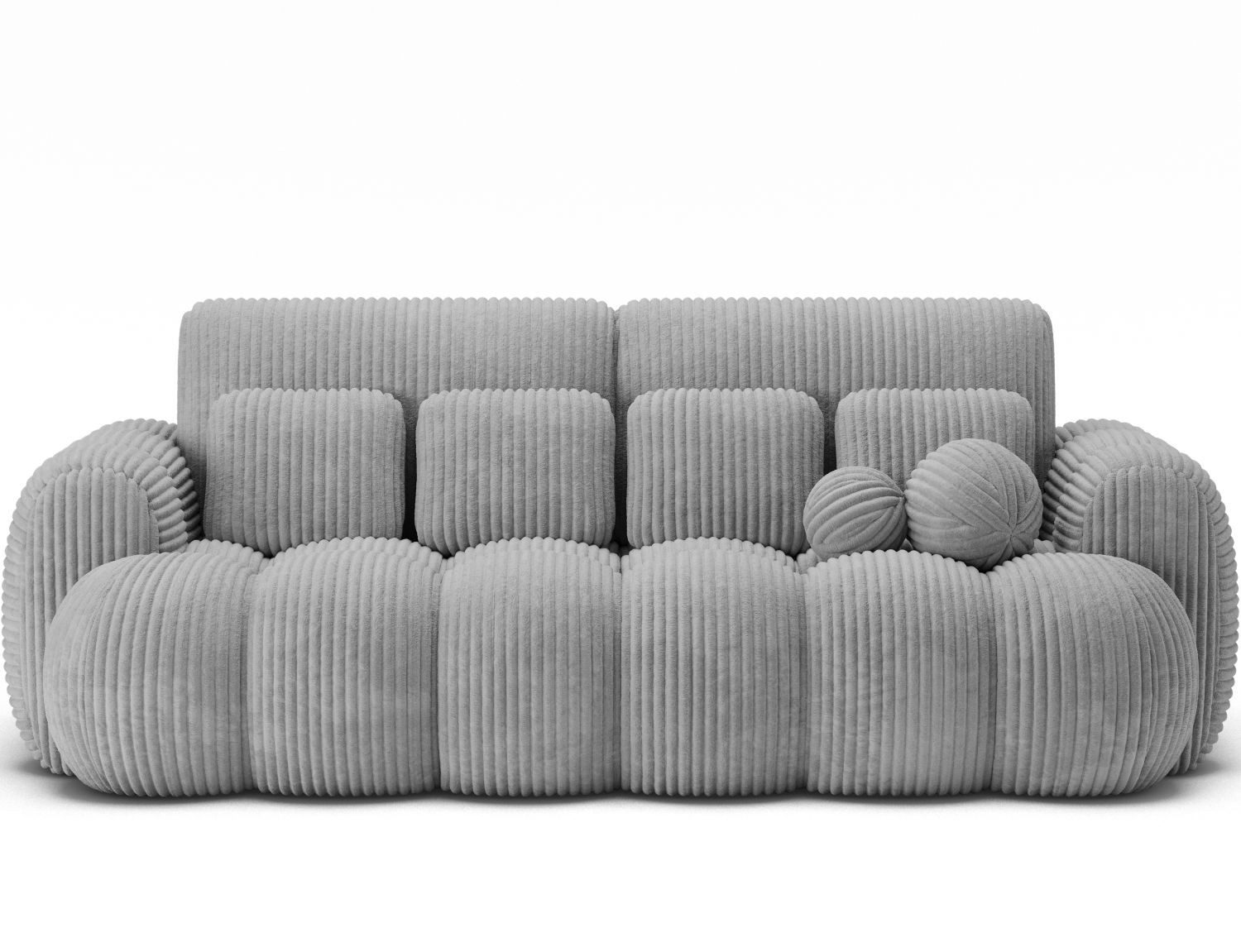 Lukas Möbel Schlafsofa Sofa Kitty mit Bettkasten in Bubble-Design, Schlafsofa mit Bettkasten, sechs Zierkissen und in Bubble-Look